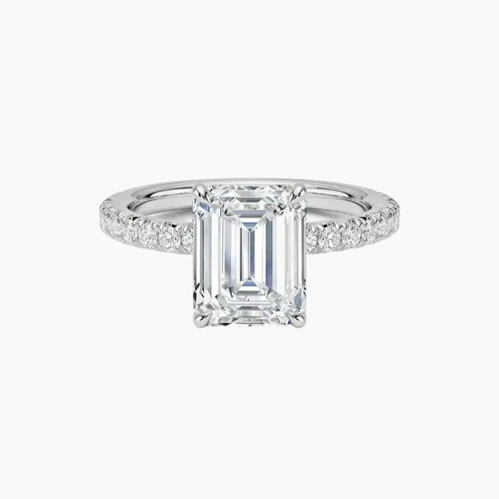 Irina Emerald Solitaire 1.5 Carat Lab Grown Diamond Engagement Ring in 18K White Gold