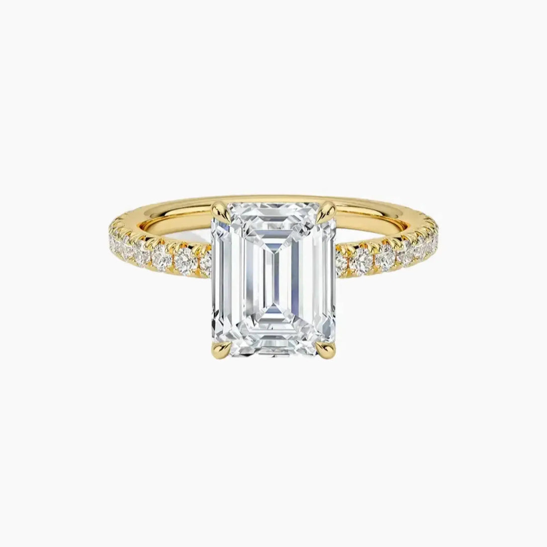 Irina Emerald Solitaire 1.5 Carat Lab Grown Diamond Engagement Ring in 18K White Gold