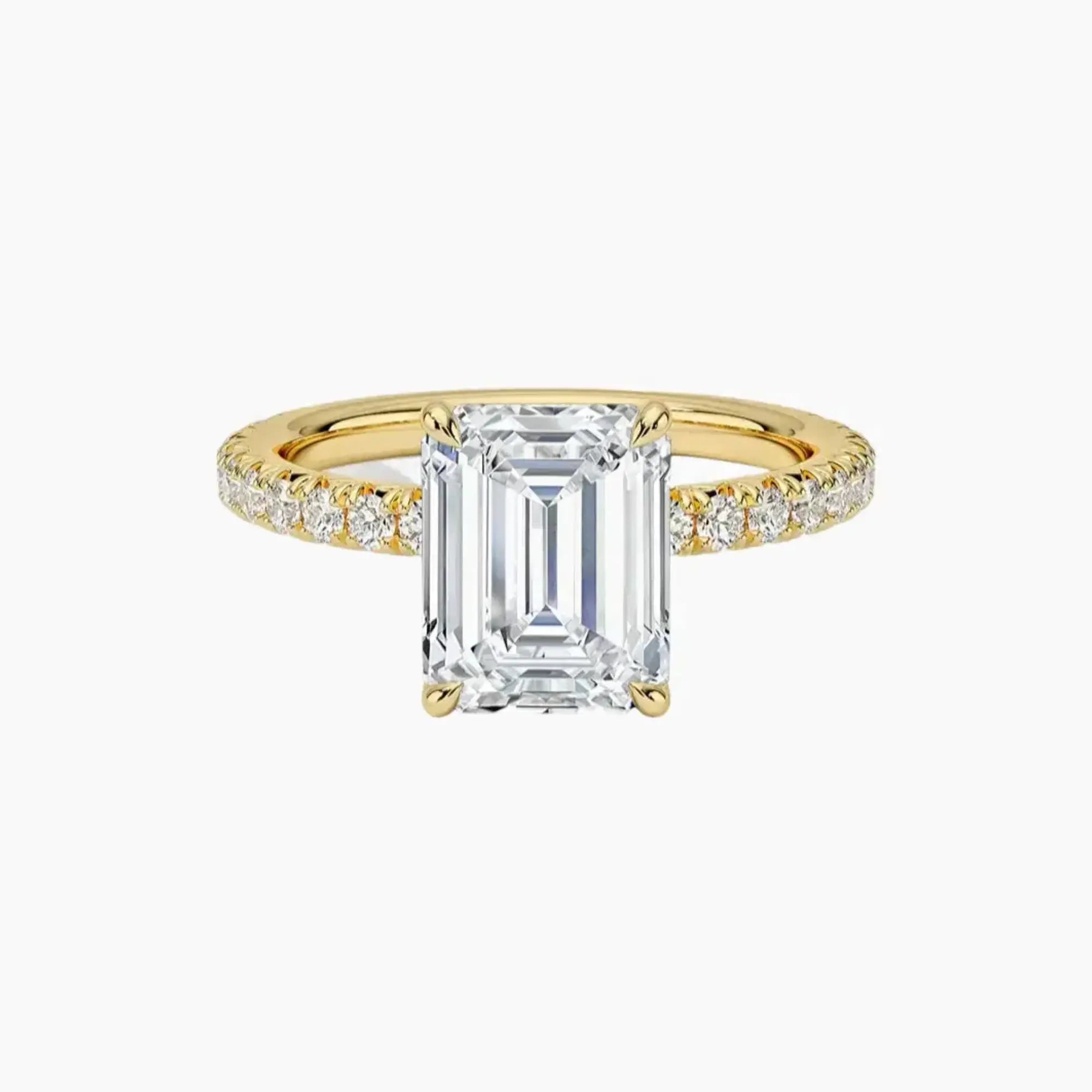 Irina Emerald Solitaire 2.5 Carat Lab Grown Diamond Engagement Ring in 14K Yellow Gold