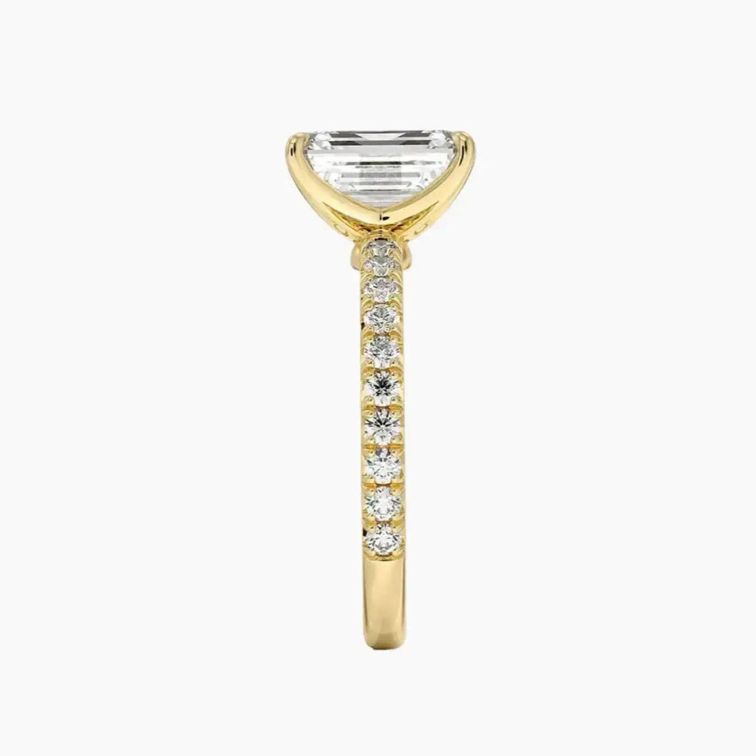 Irina Emerald Solitaire Diamond Ring Setting in 14K Rose Gold