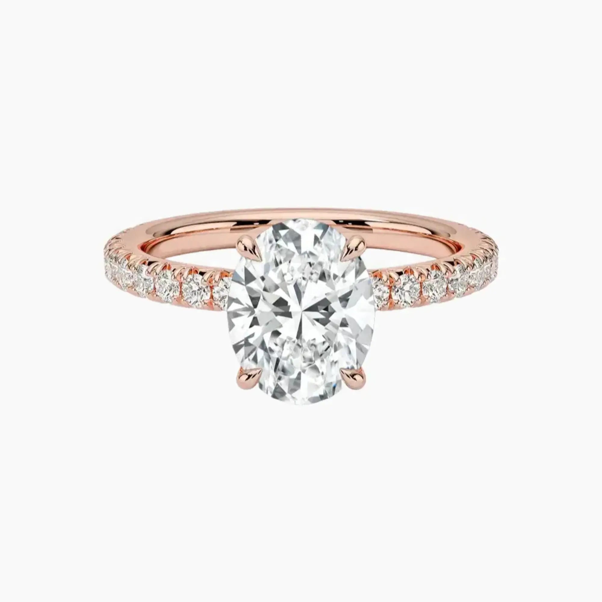 Irina Oval Solitaire Diamond Ring Setting in 18K Rose Gold