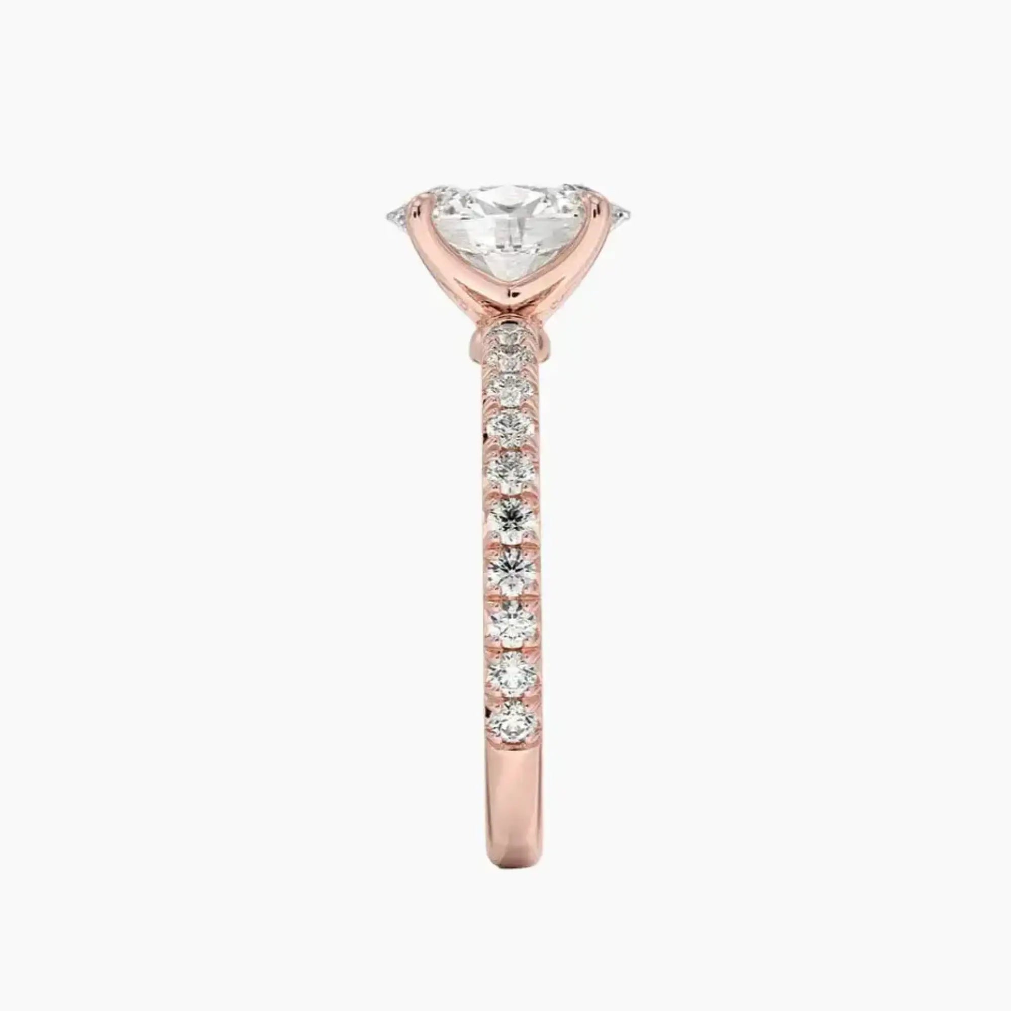 Irina Oval Solitaire 3 Carat Lab Grown Diamond Engagement Ring in 14K White Gold