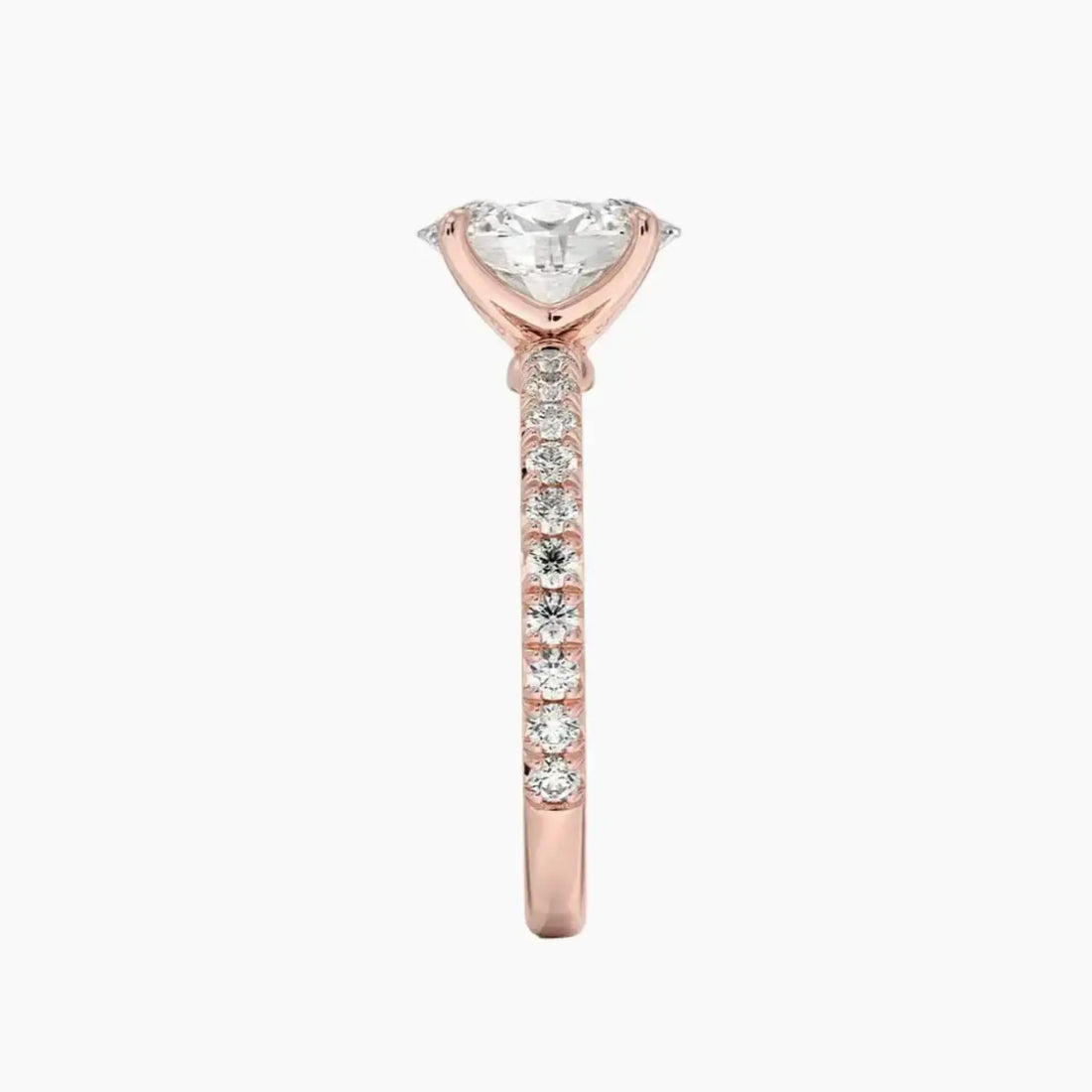 Irina Oval Solitaire Diamond Ring Setting in 14K Rose Gold