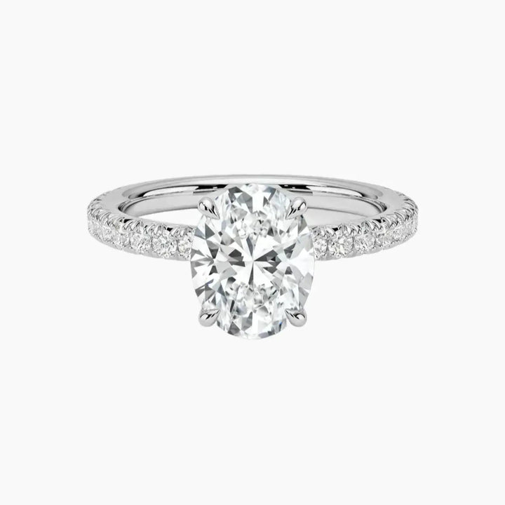 Irina Oval Solitaire 2 Carat Lab Grown Diamond Engagement Ring in 14K White Gold