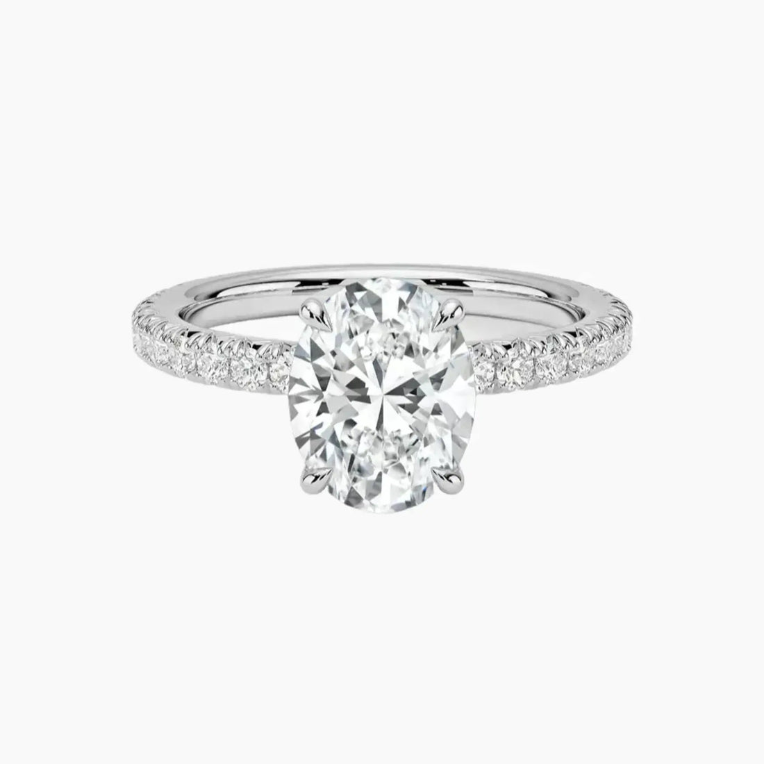 Irina Oval Solitaire Diamond Ring Setting in 14K White Gold