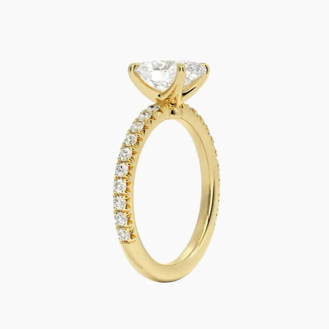Irina Oval Solitaire 1.5 Carat Lab Grown Diamond Engagement Ring in 14K Yellow Gold