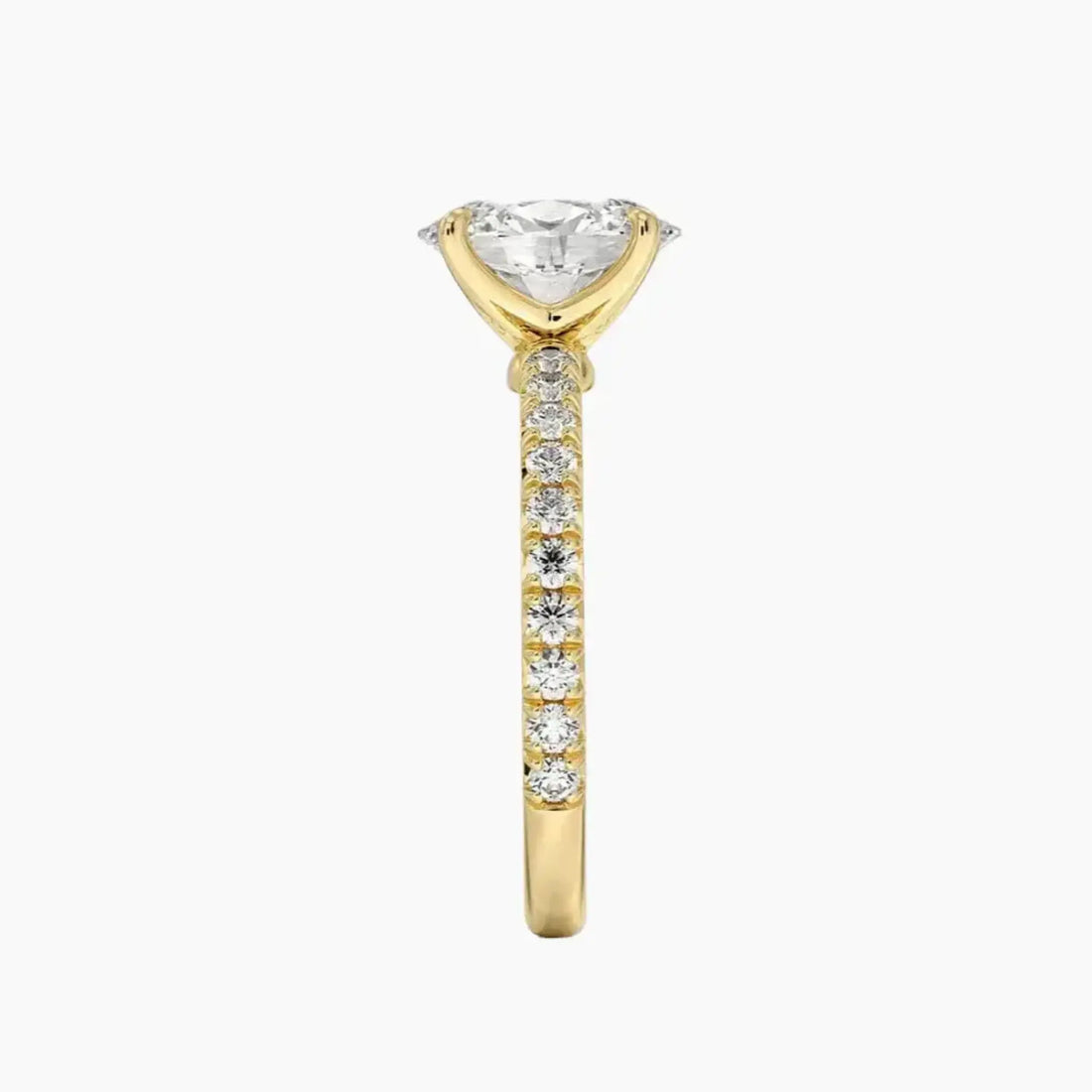 Irina Oval Solitaire Diamond Ring Setting in 18K Yellow Gold