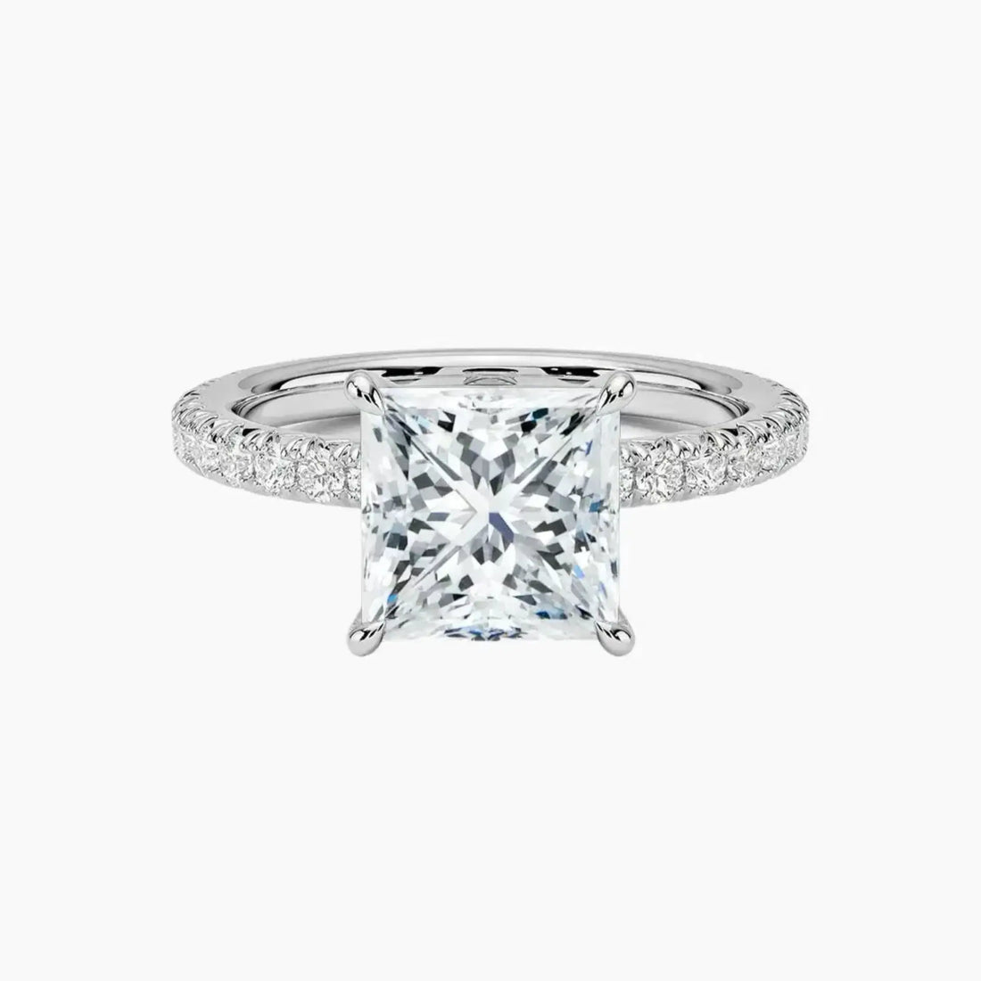 Irina Princess Solitaire 2.5 Carat Lab Grown Diamond Engagement Ring in 14K White Gold