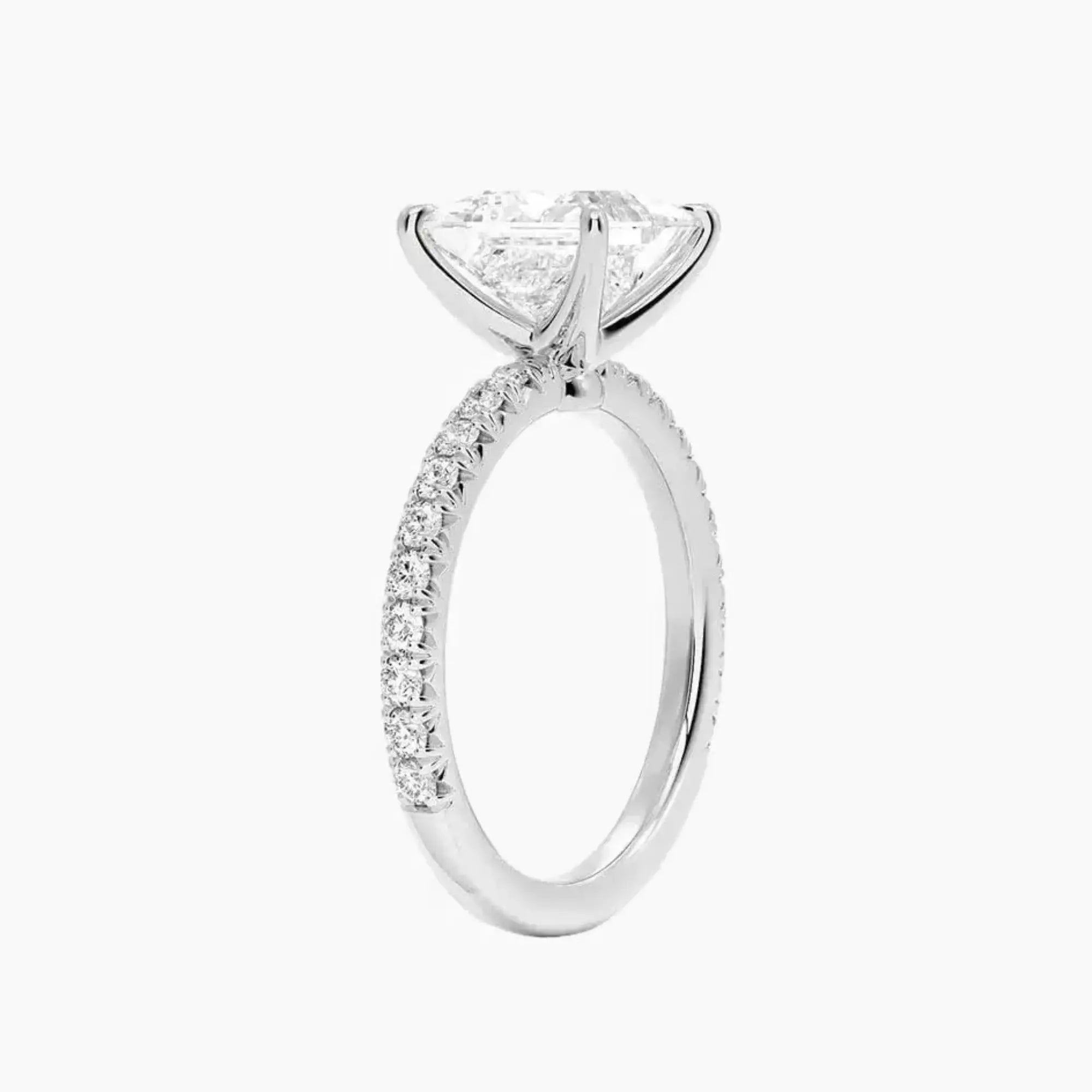 Irina Princess Solitaire 3 Carat Lab Grown Diamond Engagement Ring in 14K White Gold