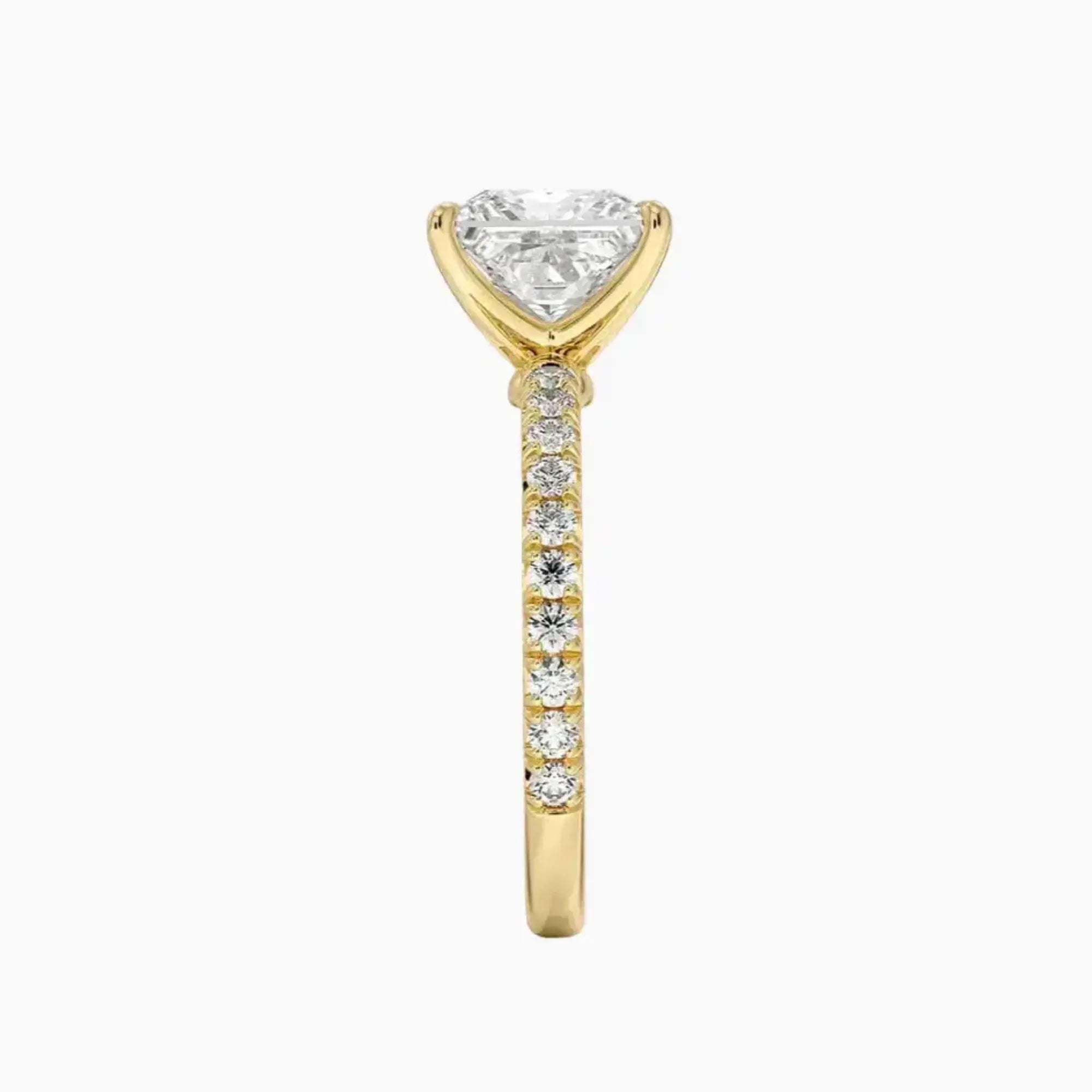 Irina Princess Solitaire 1.5 Carat Lab Grown Diamond Engagement Ring in 14K Yellow Gold