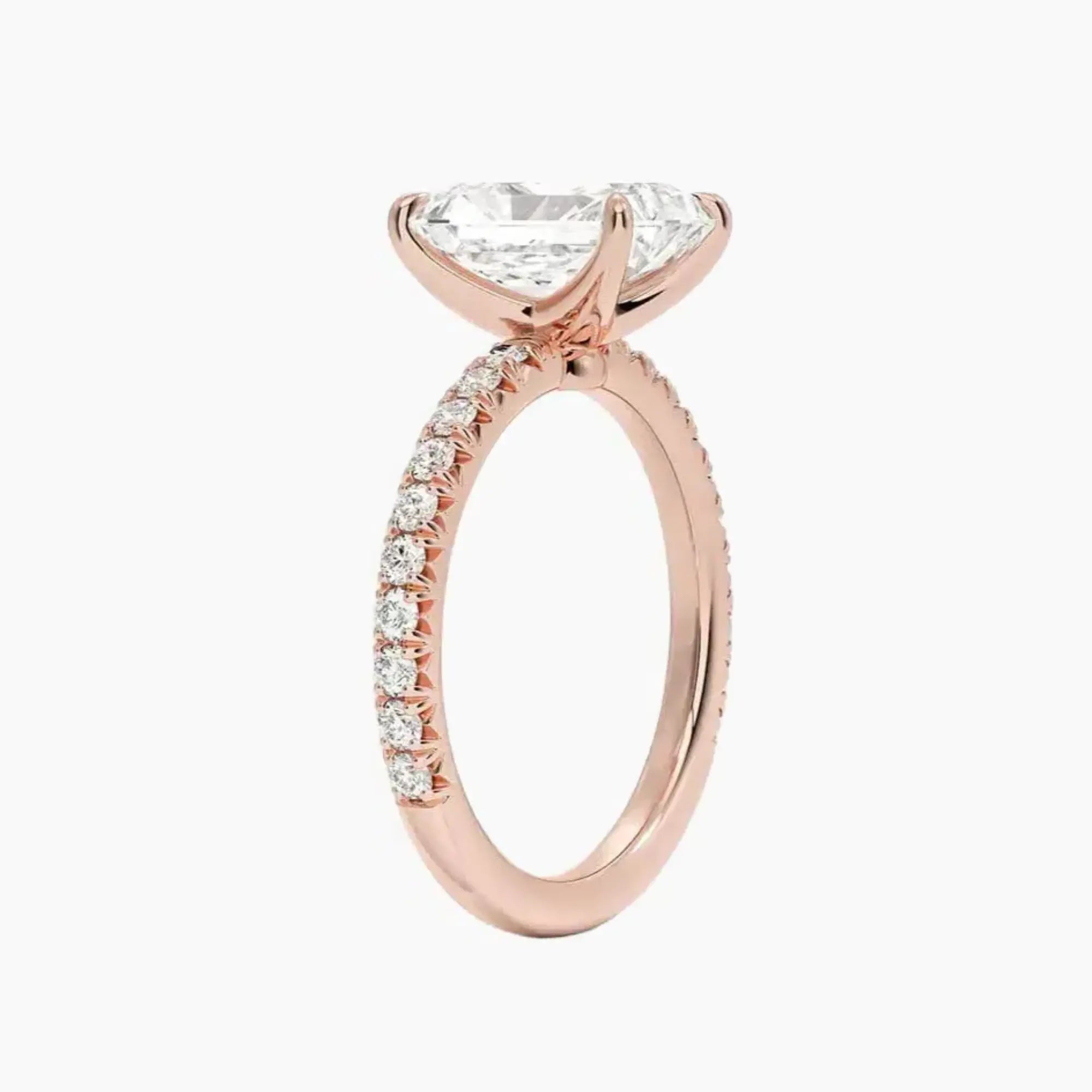 Irina Radiant Solitaire Diamond Ring Setting in 14K Rose Gold