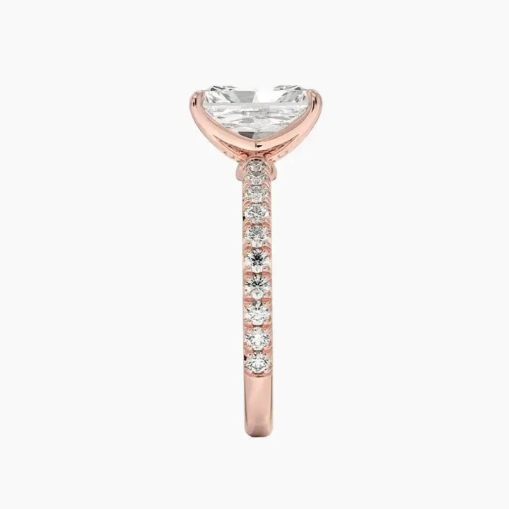 Irina Radiant Solitaire 3 Carat Lab Grown Diamond Engagement Ring in 18K Yellow Gold