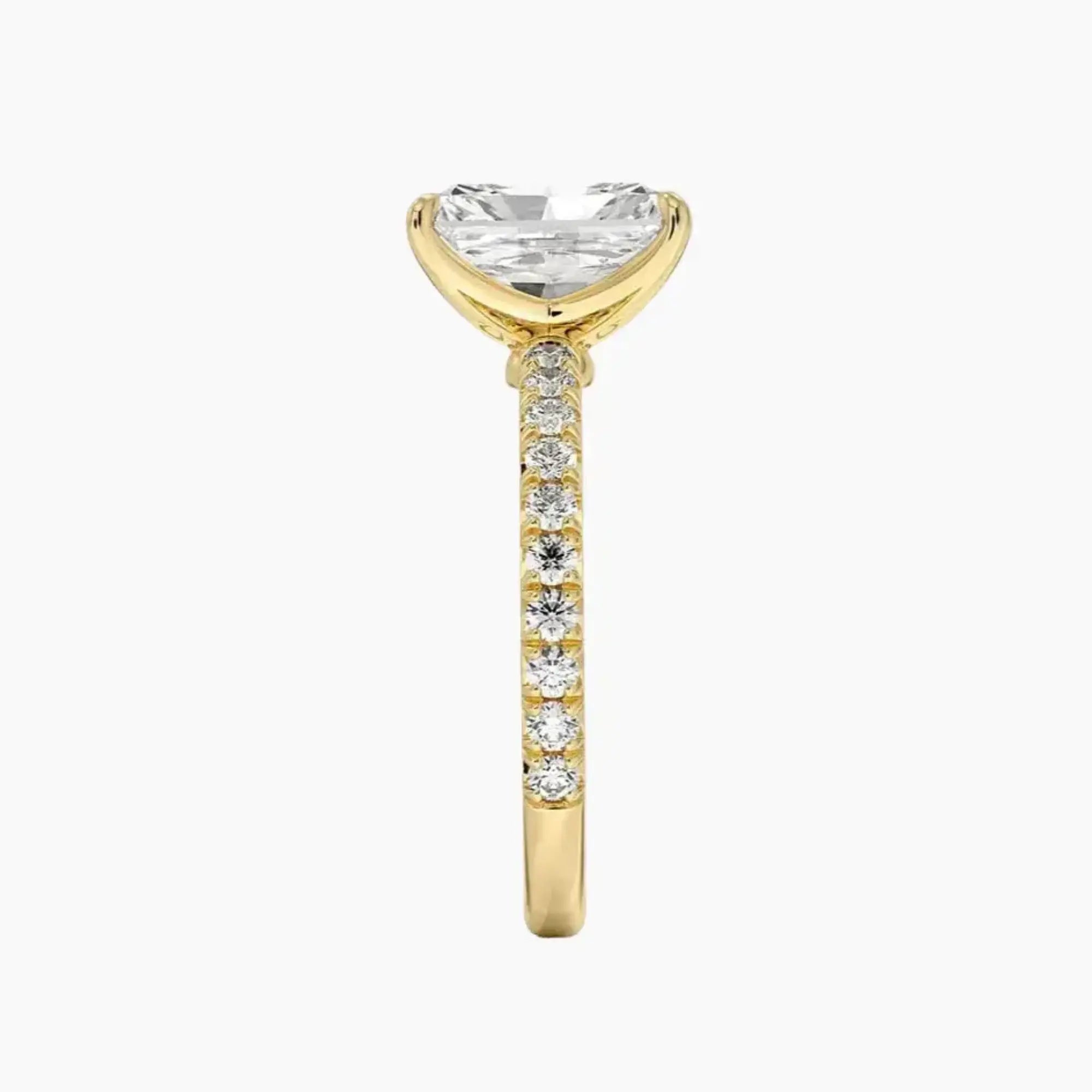 Irina Radiant Solitaire Diamond Ring Setting in 18K Yellow Gold