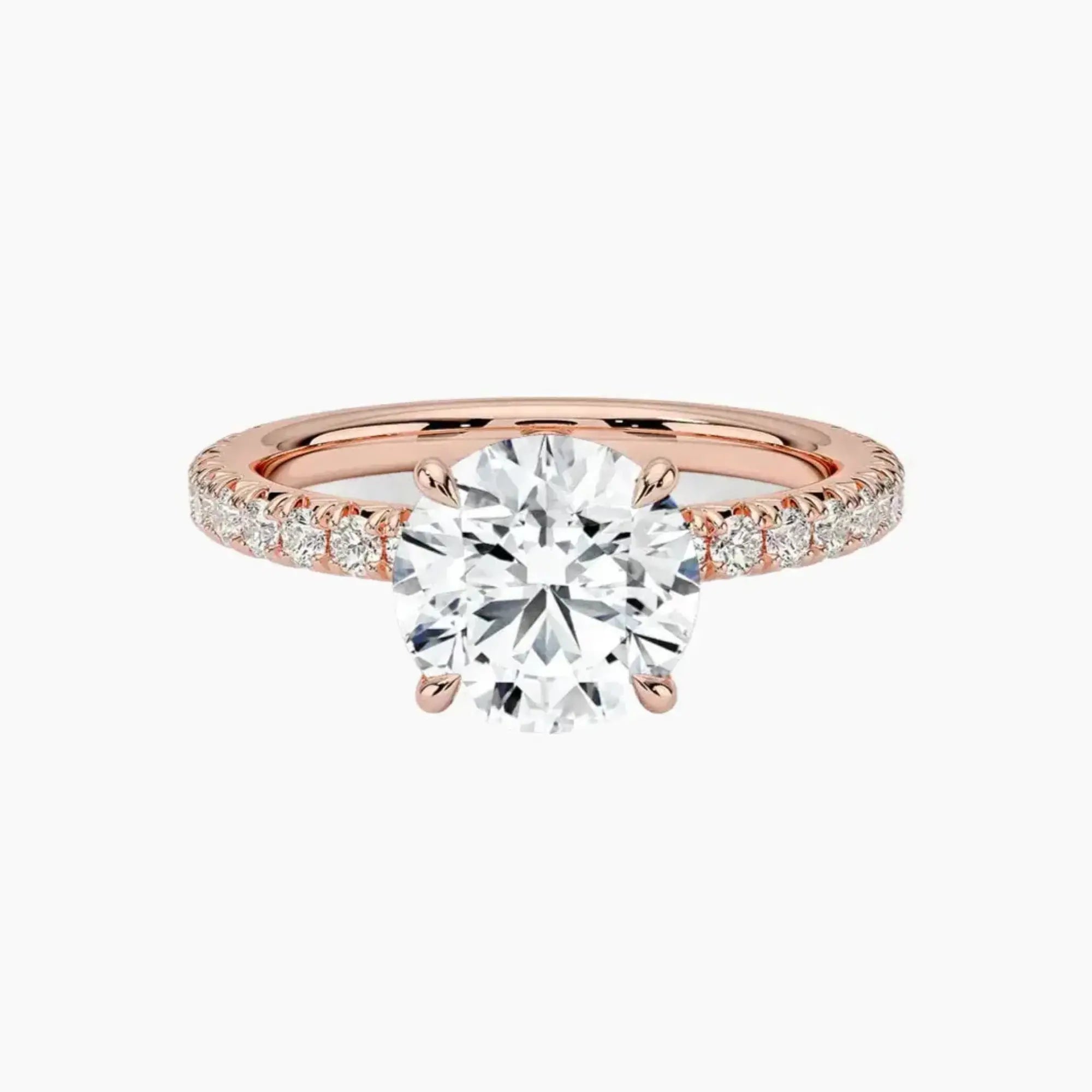 Irina Round Solitaire 1 Carat Lab Grown Diamond Engagement Ring in 14K Yellow Gold