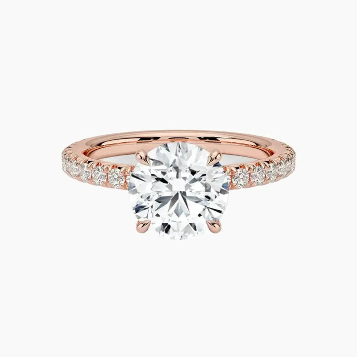 Irina Round Solitaire 1.5 Carat Lab Grown Diamond Engagement Ring in 18K Rose Gold
