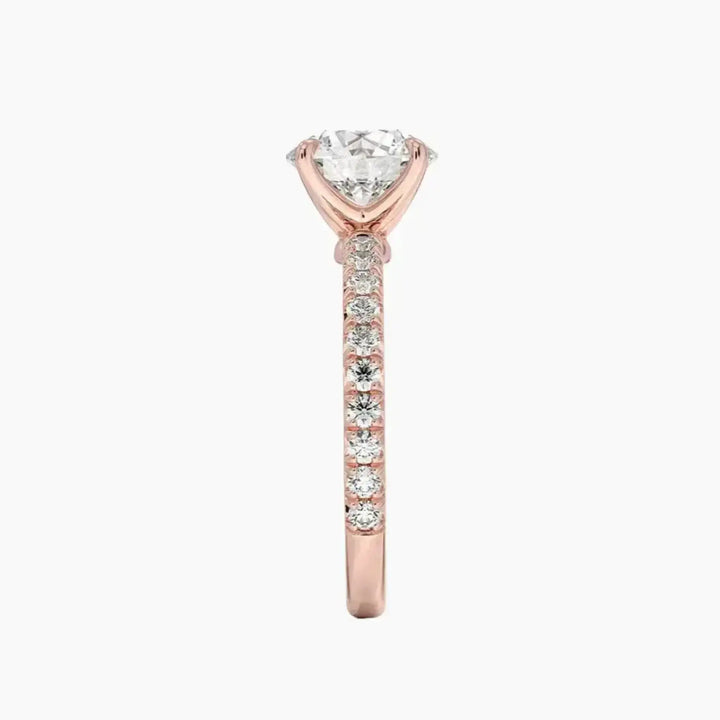 Irina Round Solitaire 3 Carat Lab Grown Diamond Engagement Ring in 18K Yellow Gold