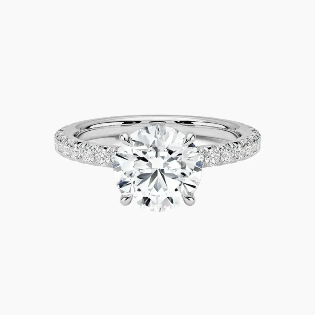 Irina Round Solitaire Diamond Ring Setting in 14K White Gold