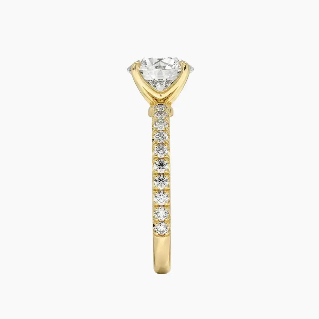 Irina Round Solitaire Diamond Ring Setting in 18K White Gold