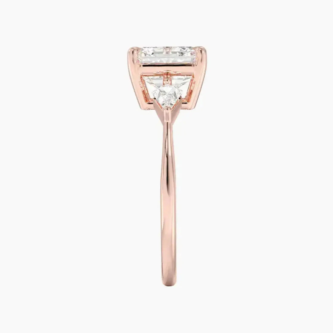 Isolde Asscher Three Stone 2.5 Carat Lab Grown Diamond Engagement Ring in 18K White Gold