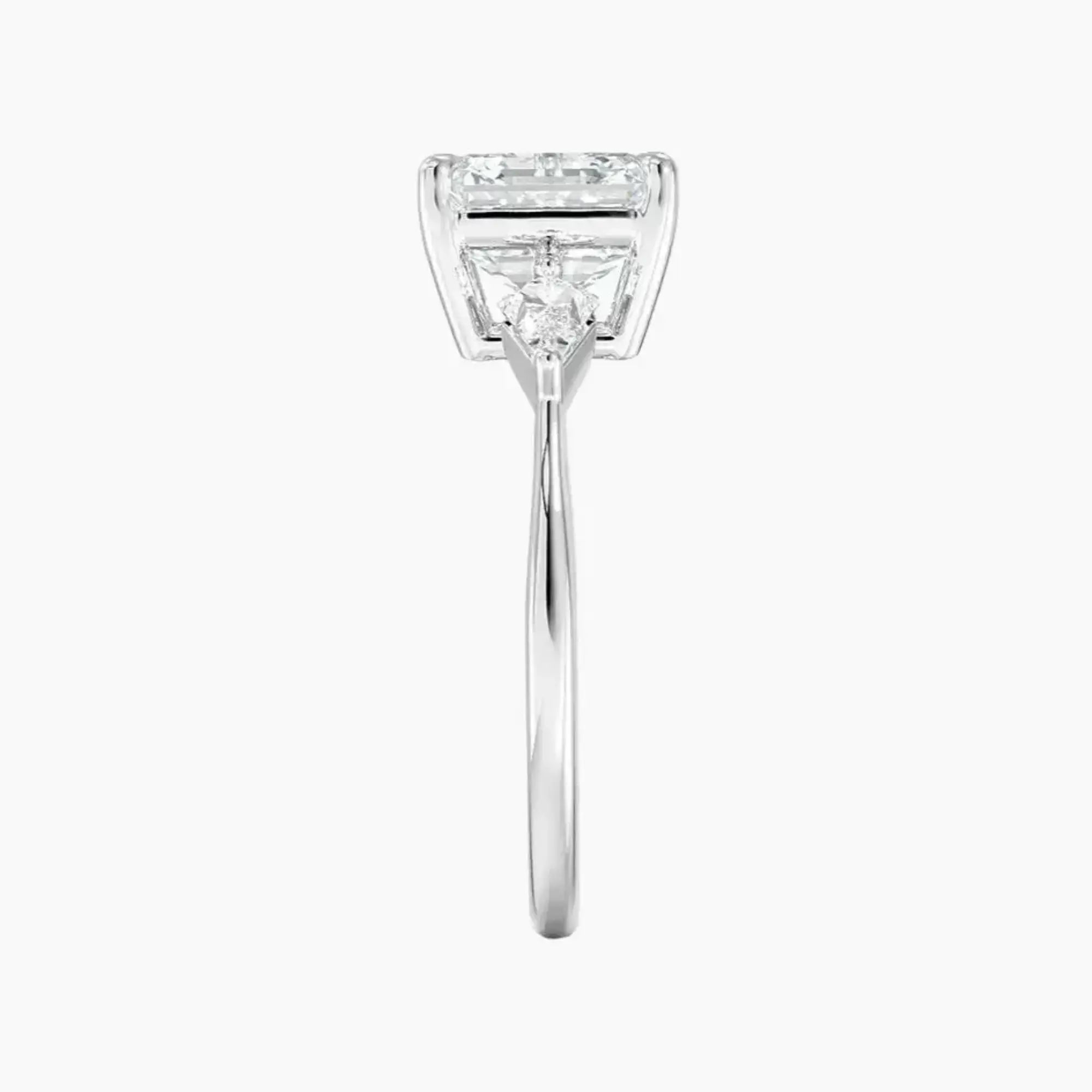 Isolde Asscher Three Stone 2 Carat Lab Grown Diamond Engagement Ring in 18K White Gold