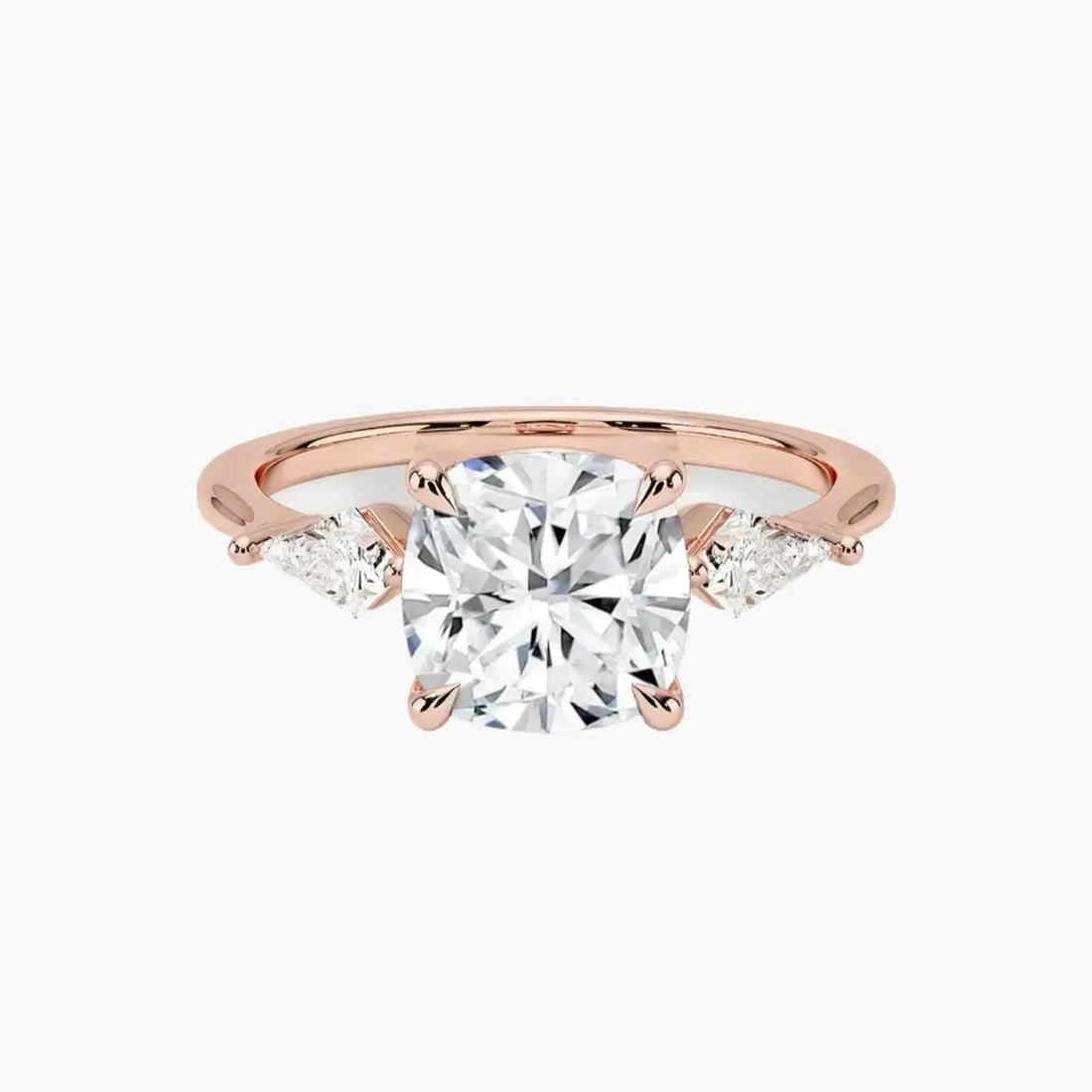 Isolde Cushion Three Stone Diamond Ring Setting in 18K White Gold