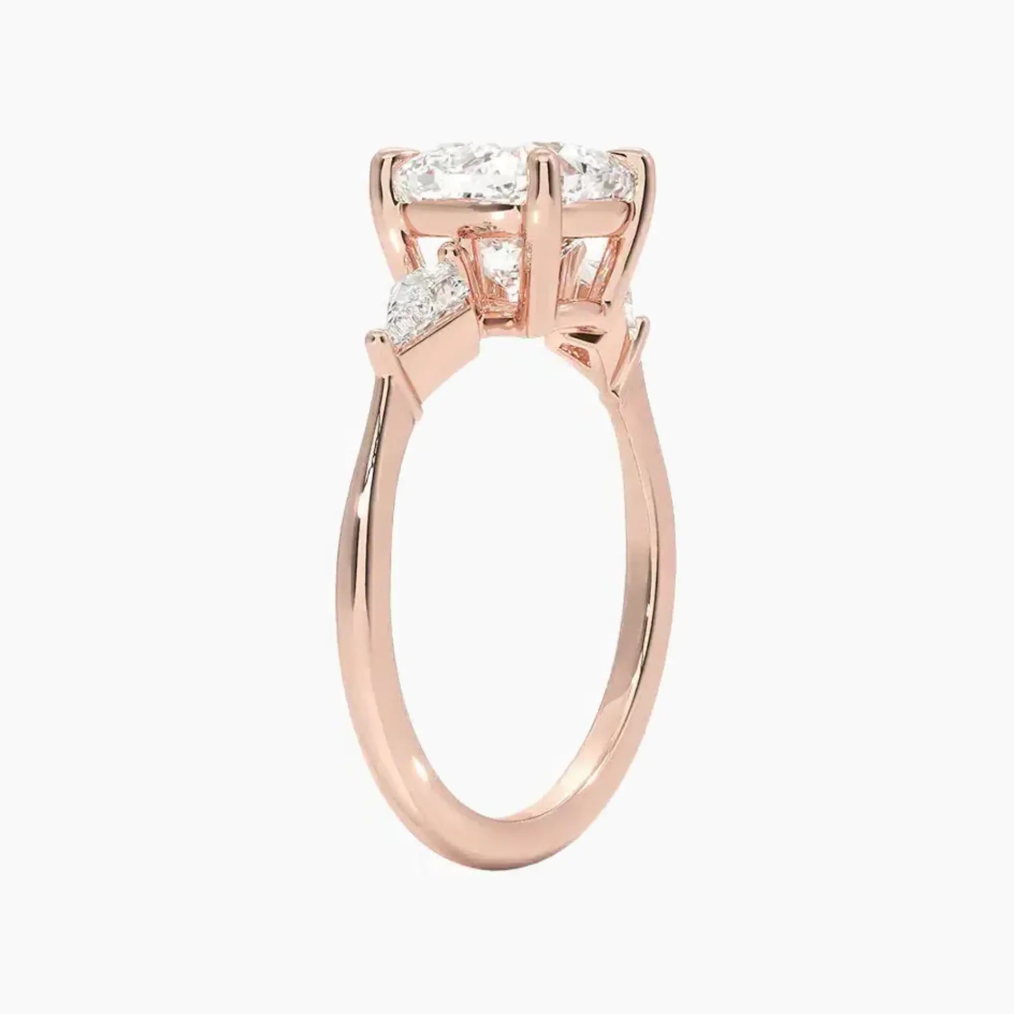 Isolde Cushion Three Stone 1 Carat Lab Grown Diamond Engagement Ring in 18K White Gold