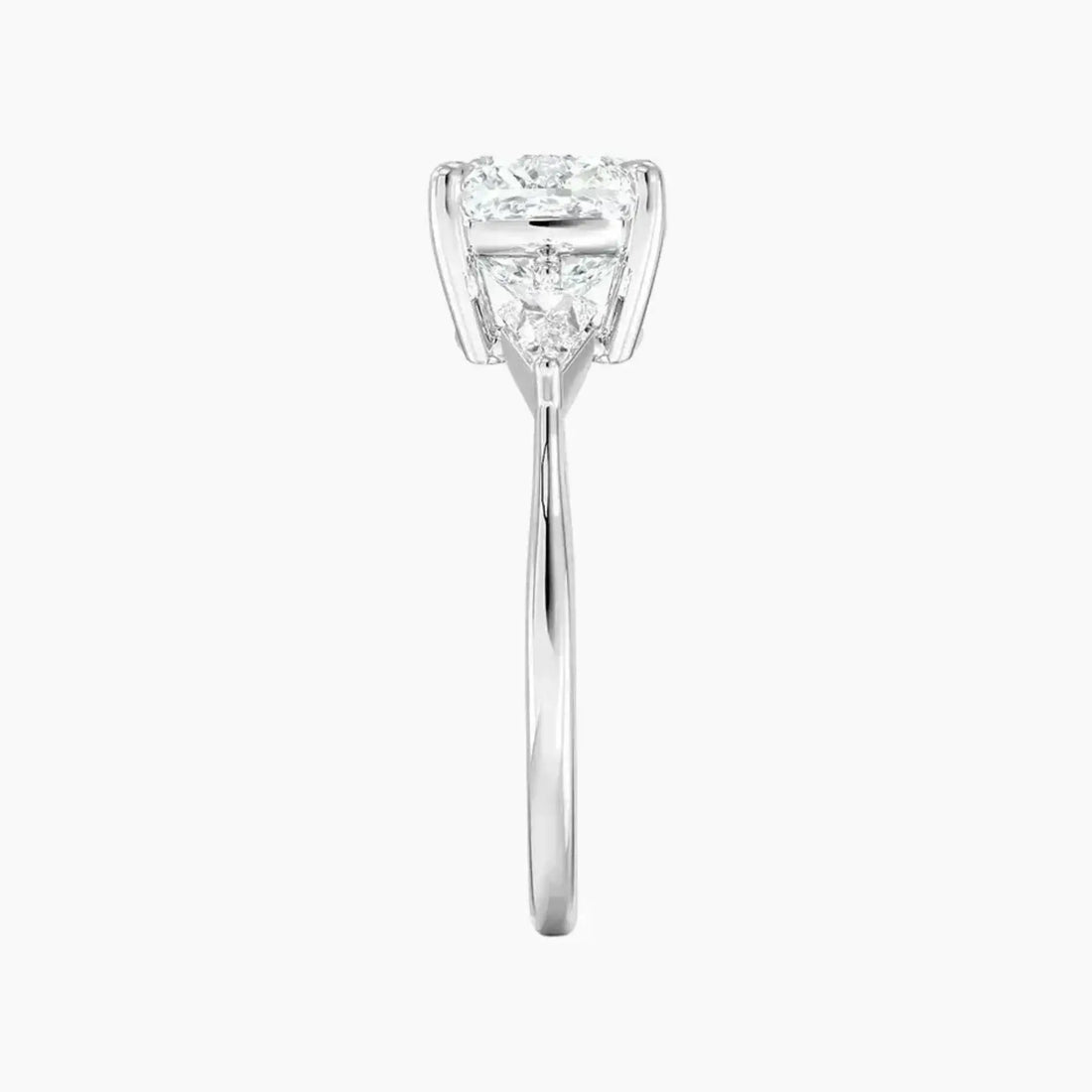 Isolde Cushion Three Stone 2.5 Carat Lab Grown Diamond Engagement Ring in 14K White Gold