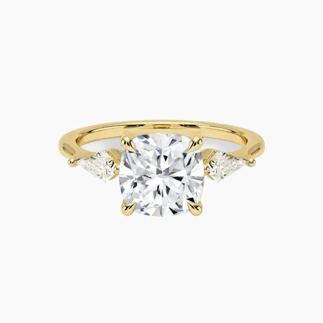 Isolde Cushion Three Stone 2 Carat Lab Grown Diamond Engagement Ring in 14K Rose Gold