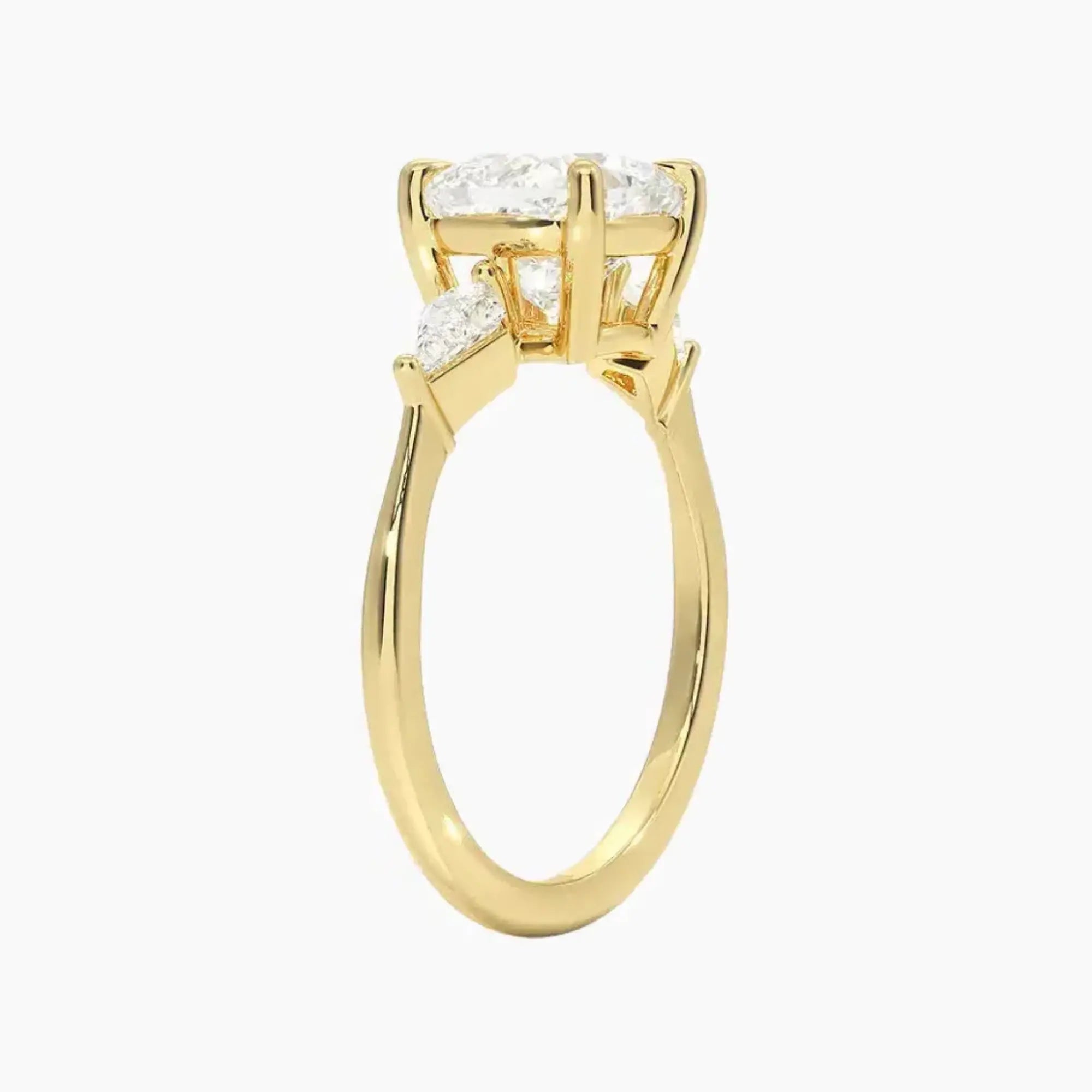 Isolde Cushion Three Stone 1 Carat Lab Grown Diamond Engagement Ring in 18K Rose Gold