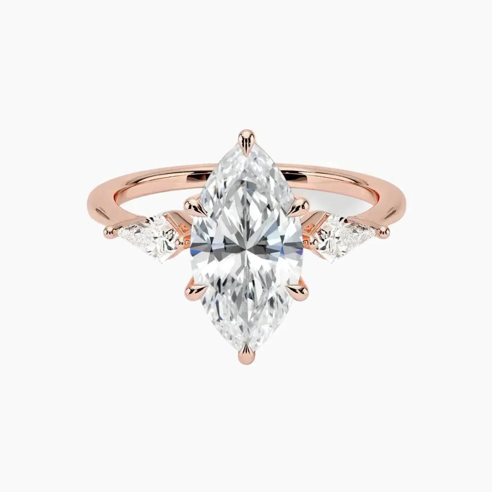 Isolde Marquise Three Stone 2 Carat Lab Grown Diamond Engagement Ring in 18K White Gold
