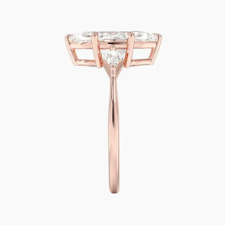 Isolde Marquise Three Stone 3 Carat Lab Grown Diamond Engagement Ring in 18K Yellow Gold