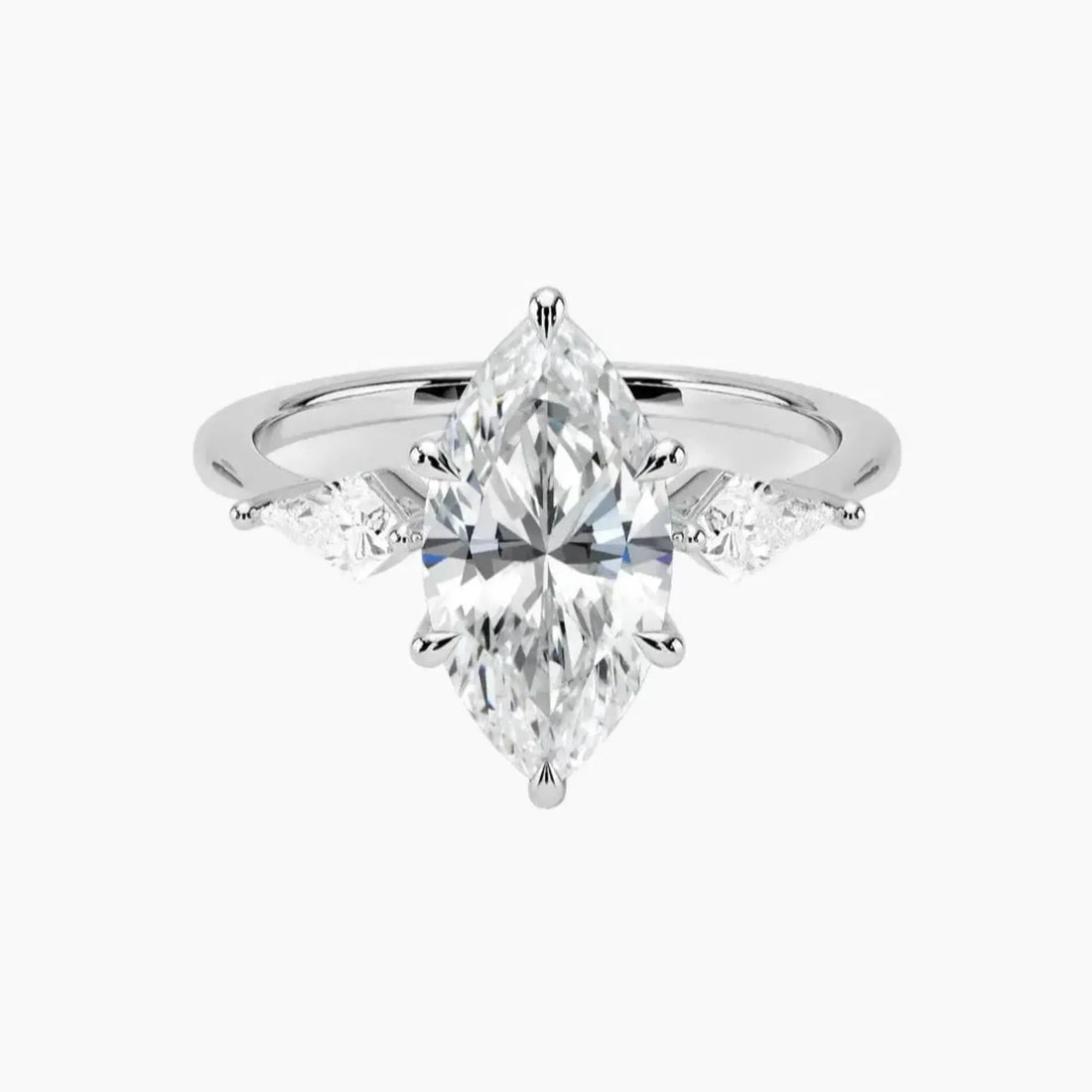 Isolde Marquise Three Stone 3 Carat Lab Grown Diamond Engagement Ring in 14K Rose Gold