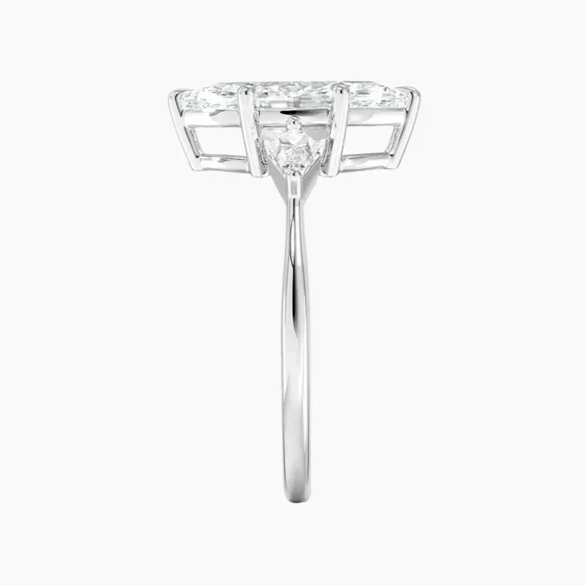 Isolde Marquise Three Stone 3 Carat Lab Grown Diamond Engagement Ring in 18K Rose Gold