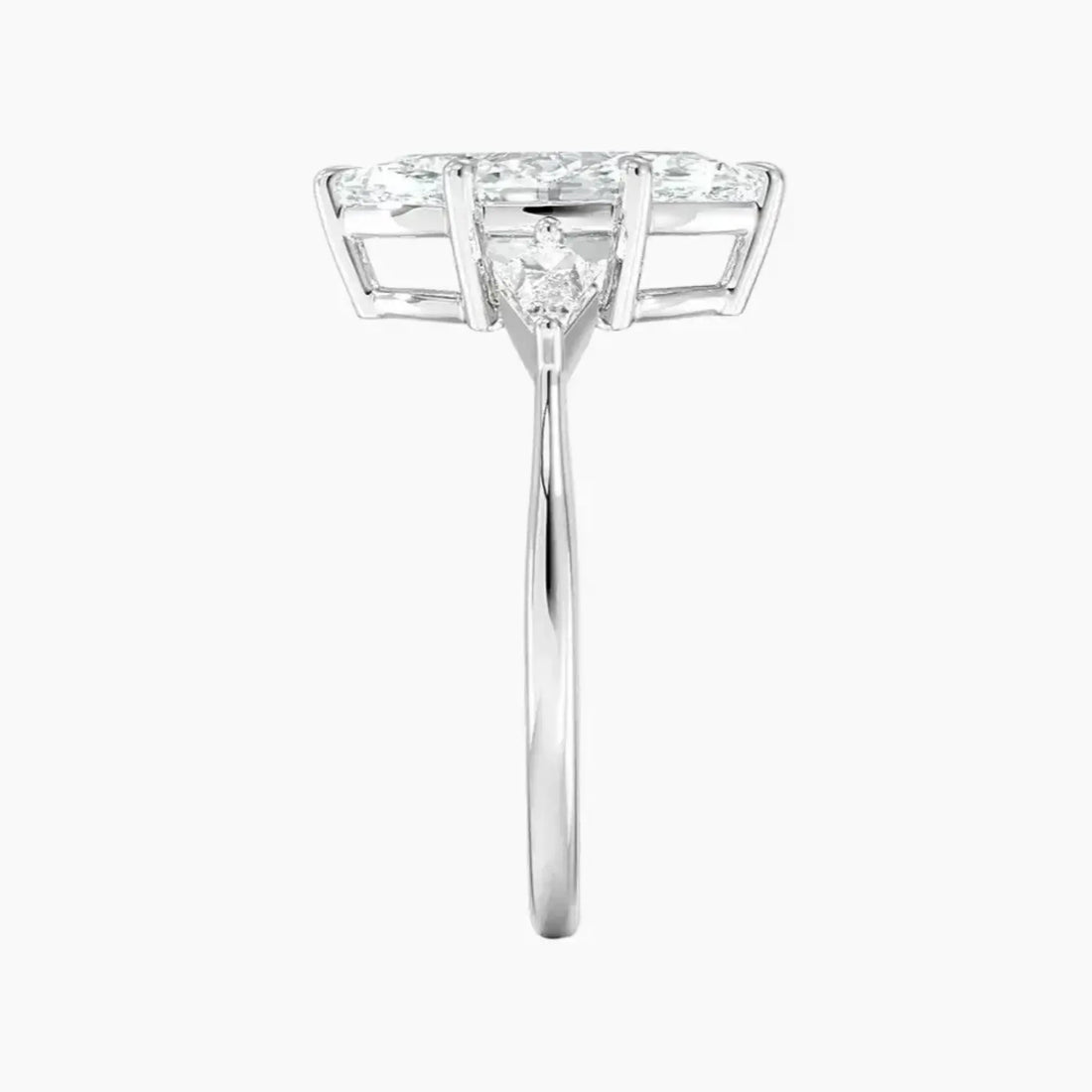 Isolde Marquise Three Stone 3 Carat Lab Grown Diamond Engagement Ring in 14K White Gold