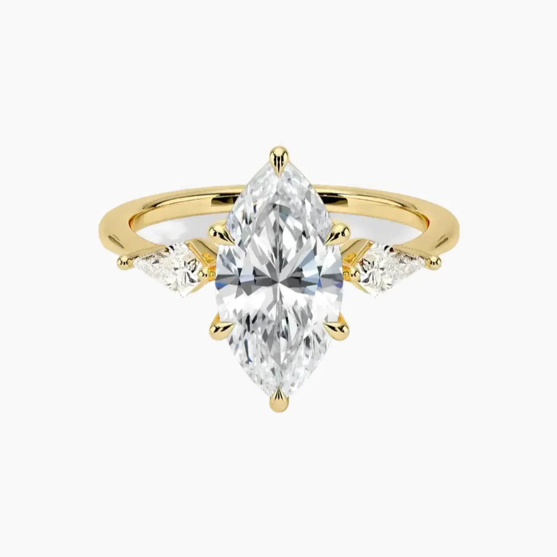 Isolde Marquise Three Stone Diamond Ring Setting in 18K White Gold