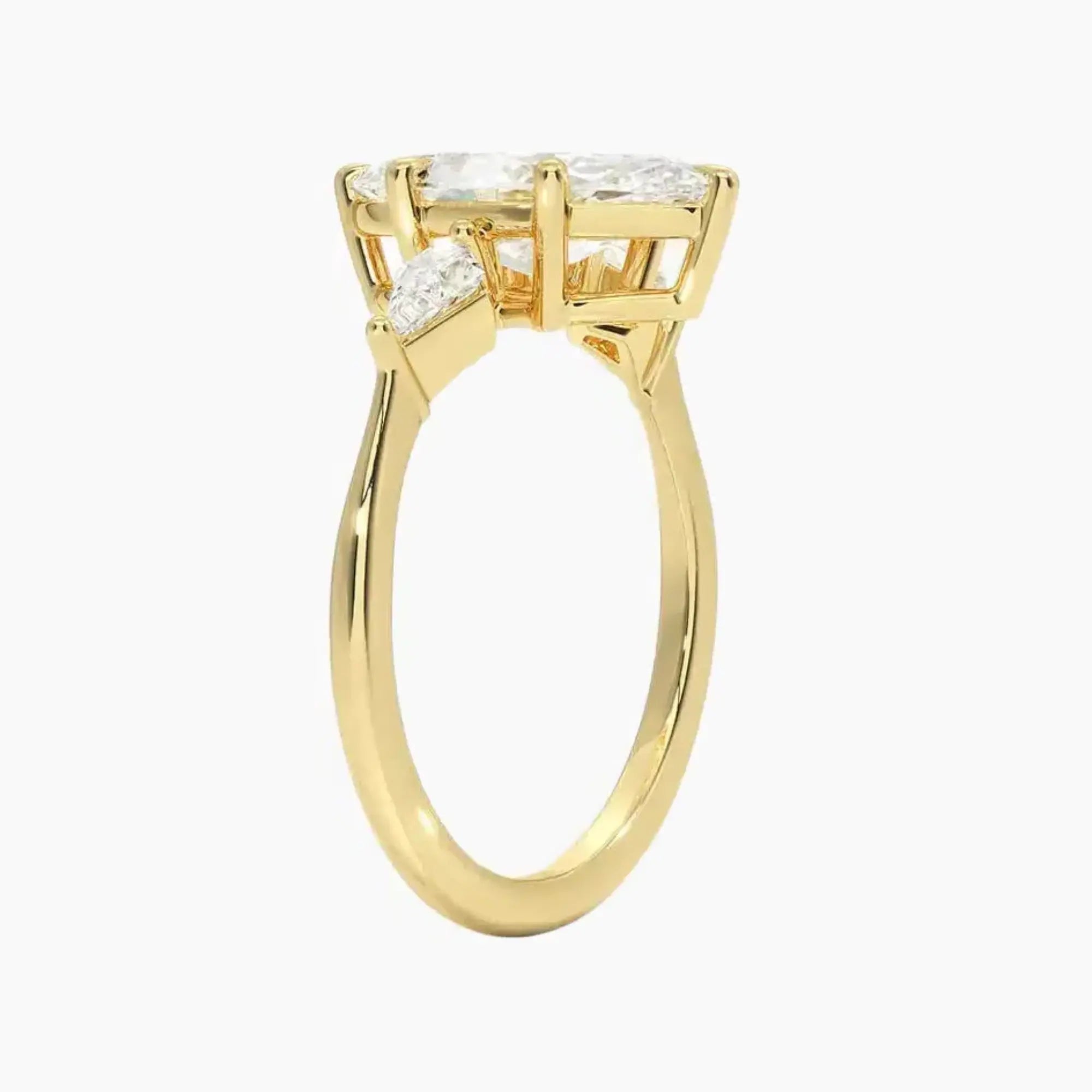 Isolde Marquise Three Stone 3 Carat Lab Grown Diamond Engagement Ring in 18K Rose Gold