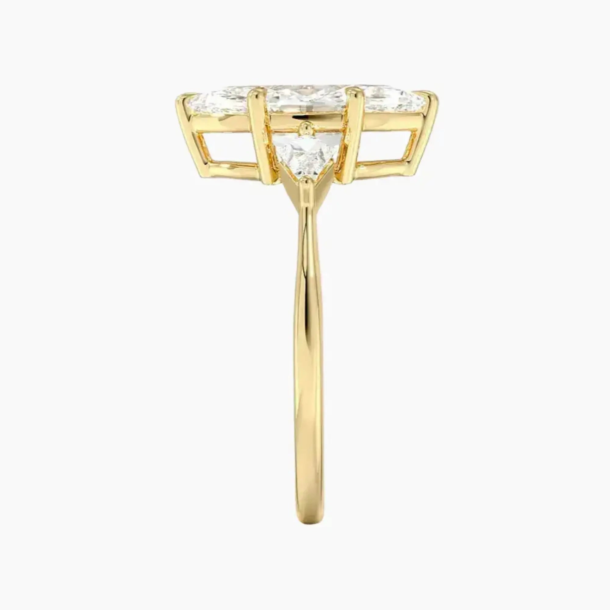 Isolde Marquise Three Stone 3 Carat Lab Grown Diamond Engagement Ring in 18K Rose Gold