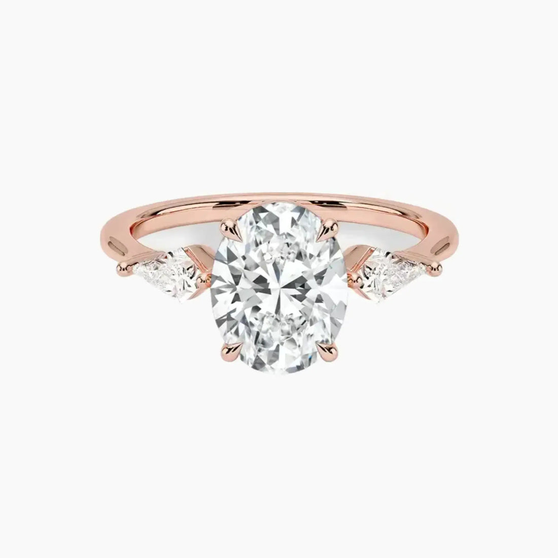 Isolde Oval Three Stone 1.5 Carat Lab Grown Diamond Engagement Ring in 18K Yellow Gold