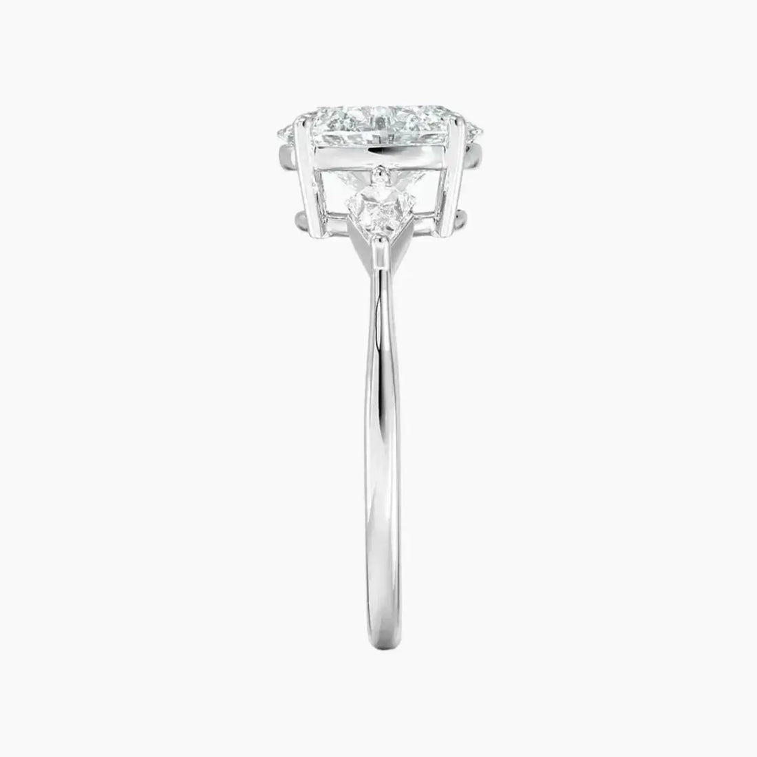 Isolde Oval Three Stone 3 Carat Lab Grown Diamond Engagement Ring in 18K White Gold