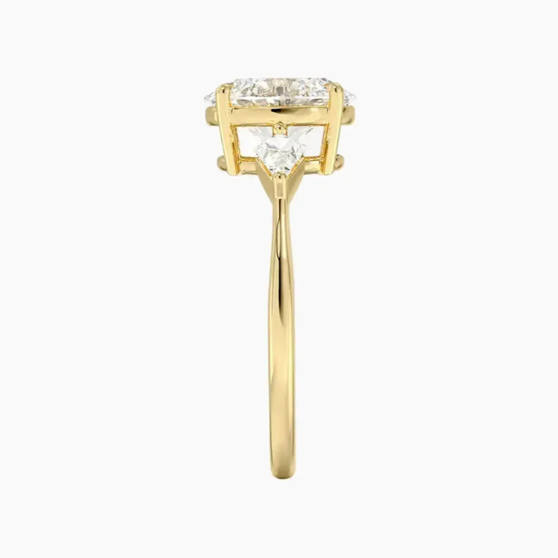 Isolde Oval Three Stone Diamond Ring Setting in 18K Rose Gold
