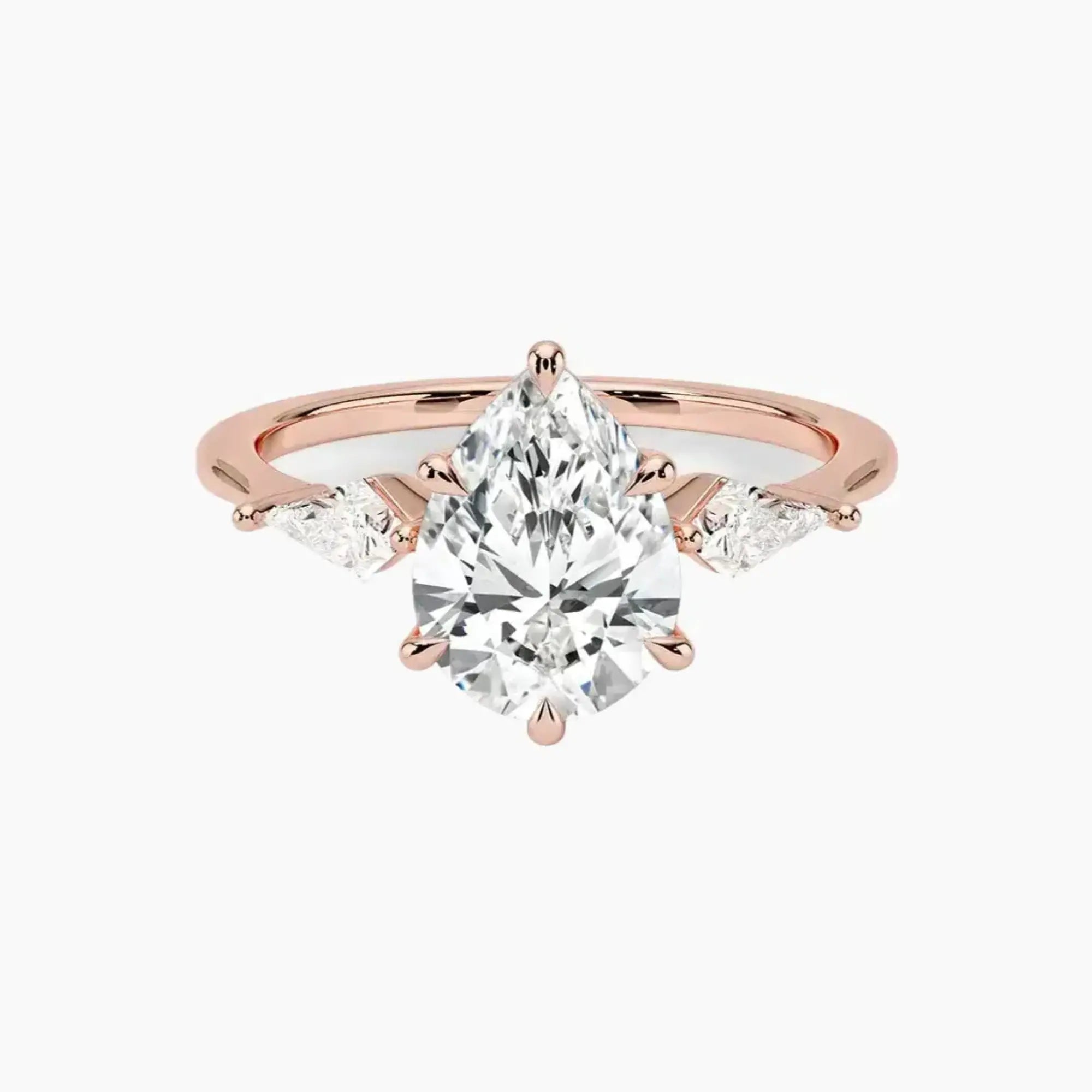 Isolde Pear Three Stone 1.5 Carat Lab Grown Diamond Engagement Ring in 18K Yellow Gold