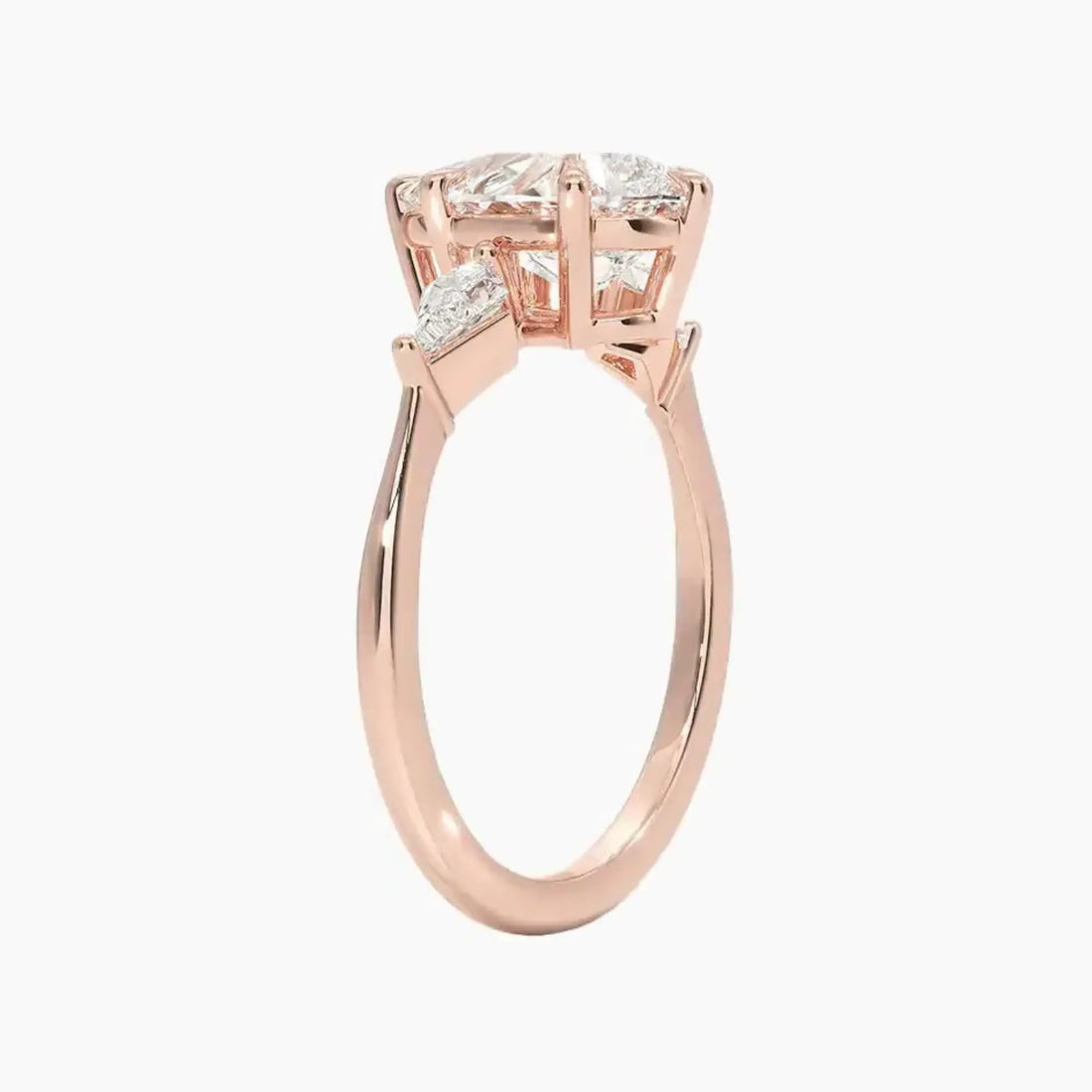Isolde Pear Three Stone Diamond Ring Setting in 18K White Gold