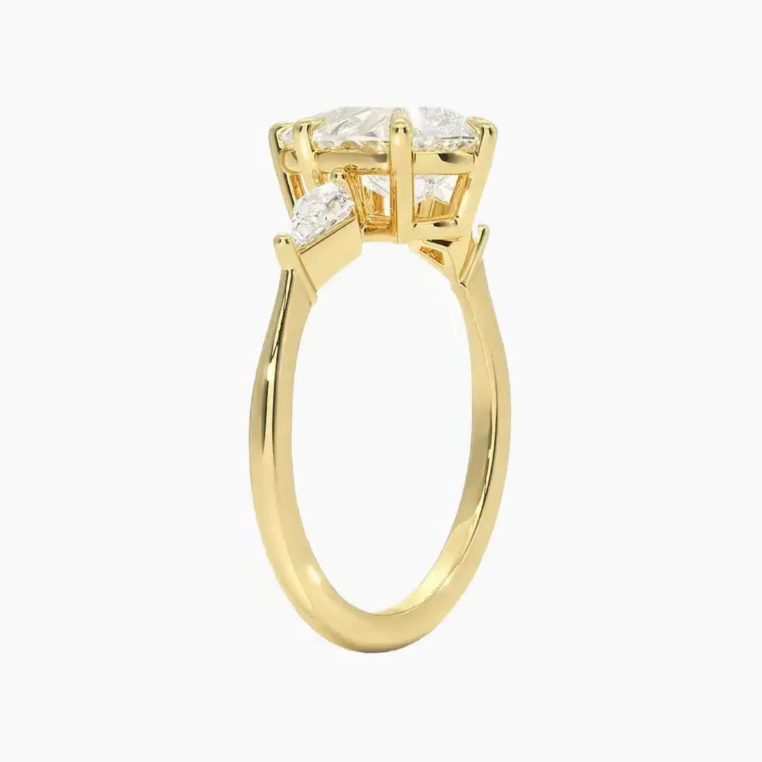 Isolde Pear Three Stone Diamond Ring Setting in 18K White Gold