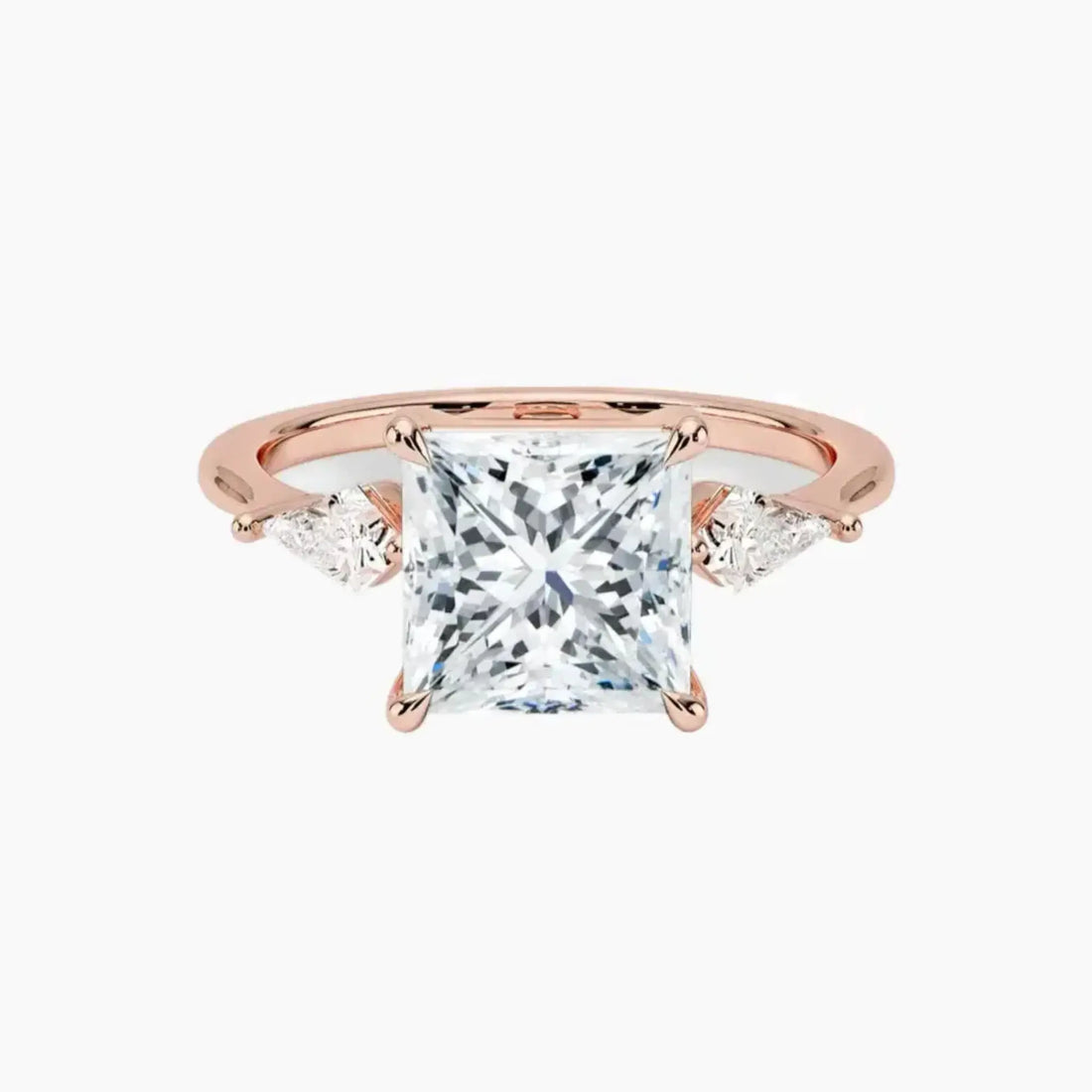 Isolde Princess Three Stone Diamond Ring Setting in 14K Yellow Gold