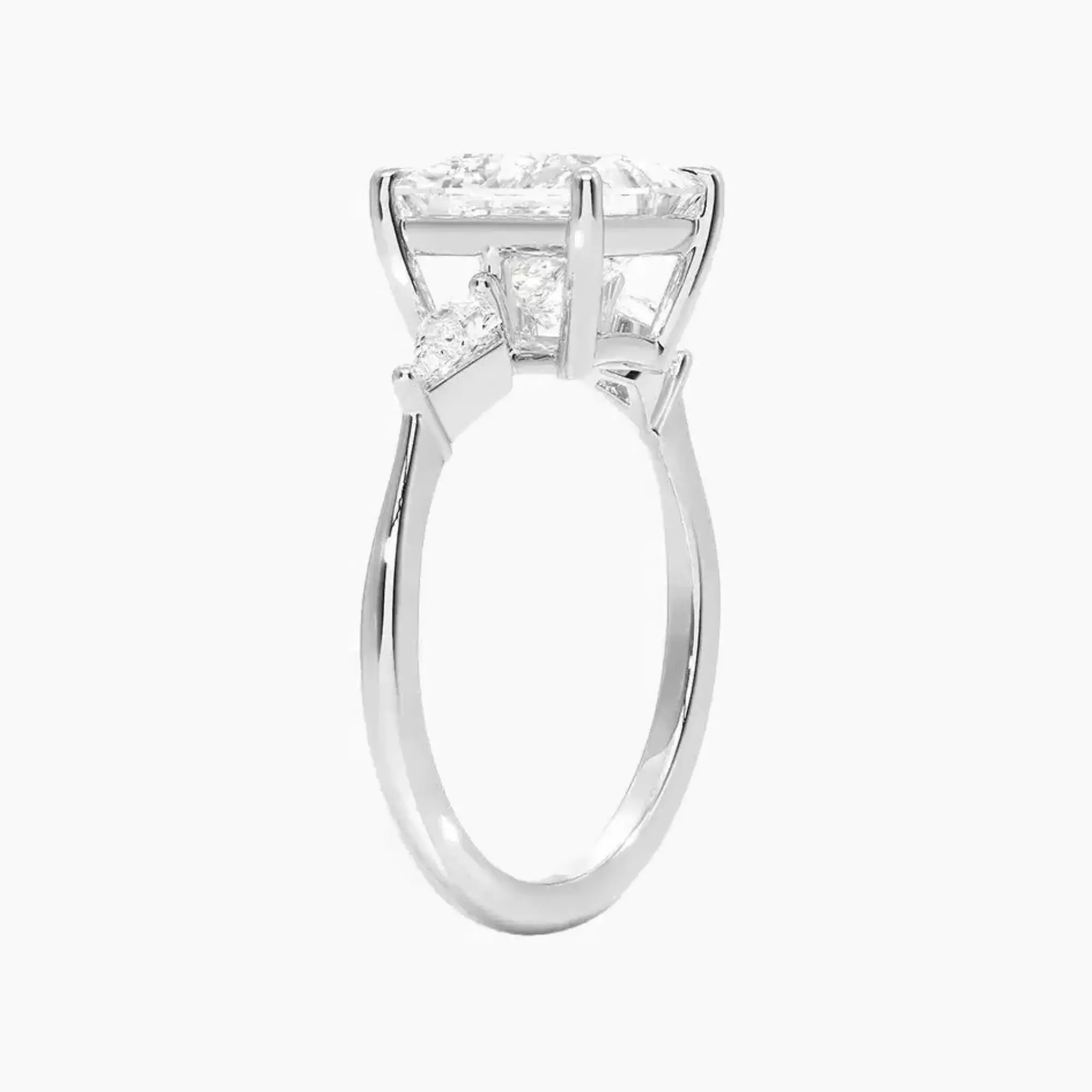 Isolde Princess Three Stone Diamond Ring Setting in 18K Rose Gold