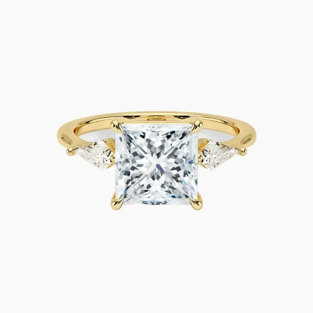 Isolde Princess Three Stone Diamond Ring Setting in 18K Rose Gold