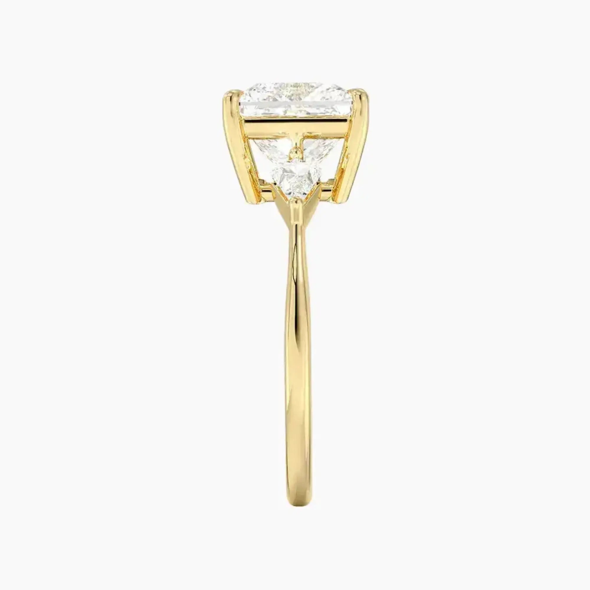 Isolde Princess Three Stone Diamond Ring Setting in 18K Rose Gold