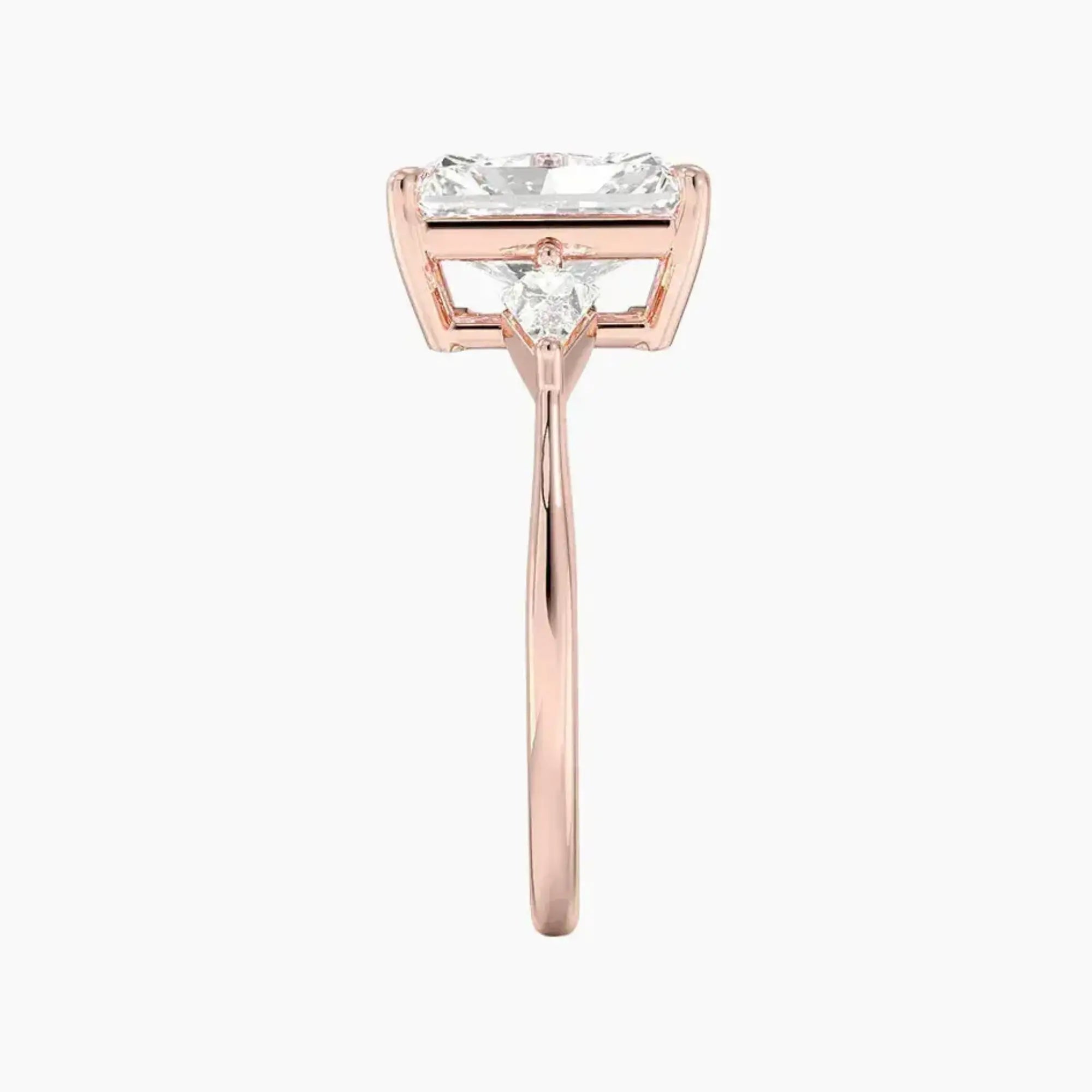 Isolde Radiant Three Stone 3 Carat Lab Grown Diamond Engagement Ring in 14K White Gold