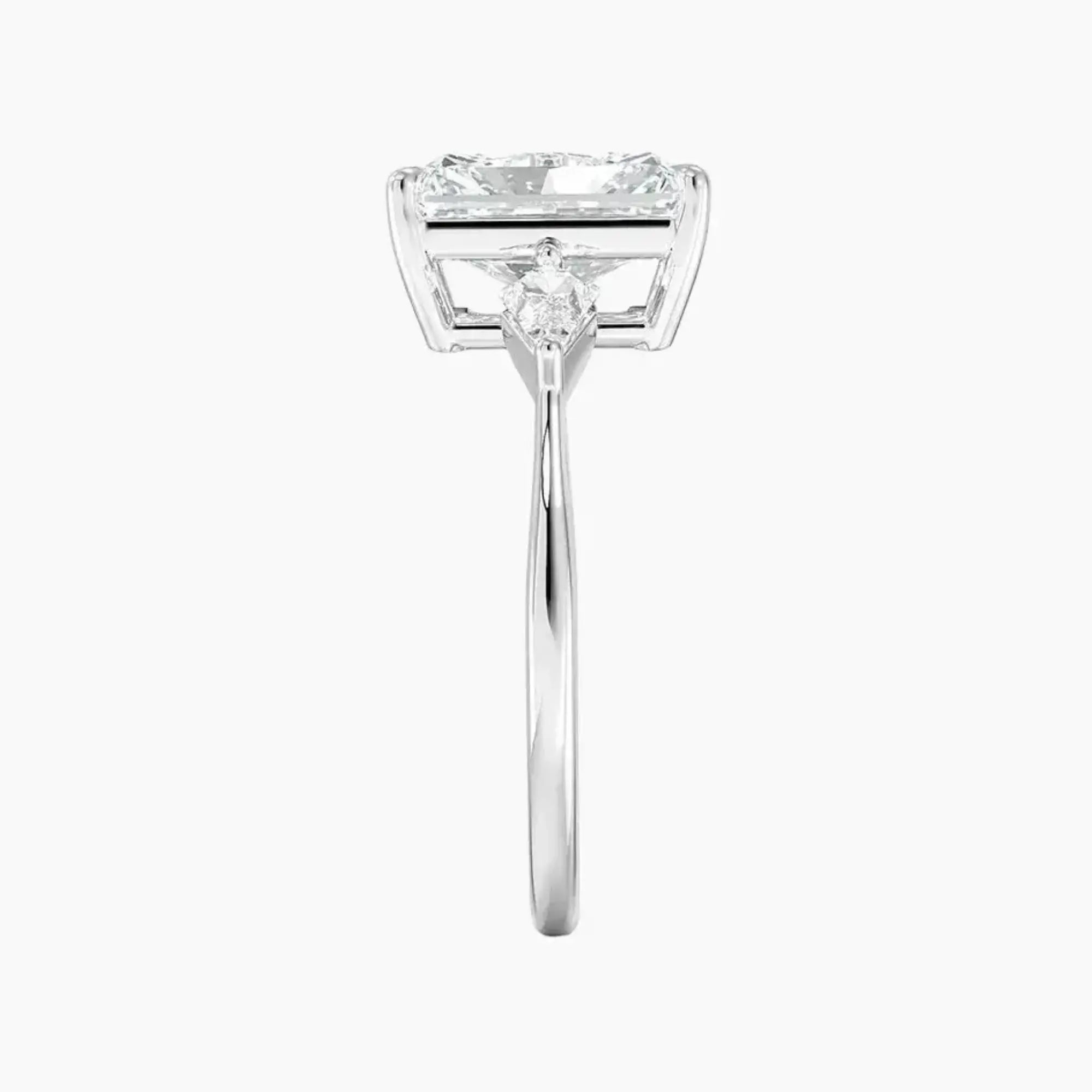 Isolde Radiant Three Stone 3 Carat Lab Grown Diamond Engagement Ring in 14K White Gold