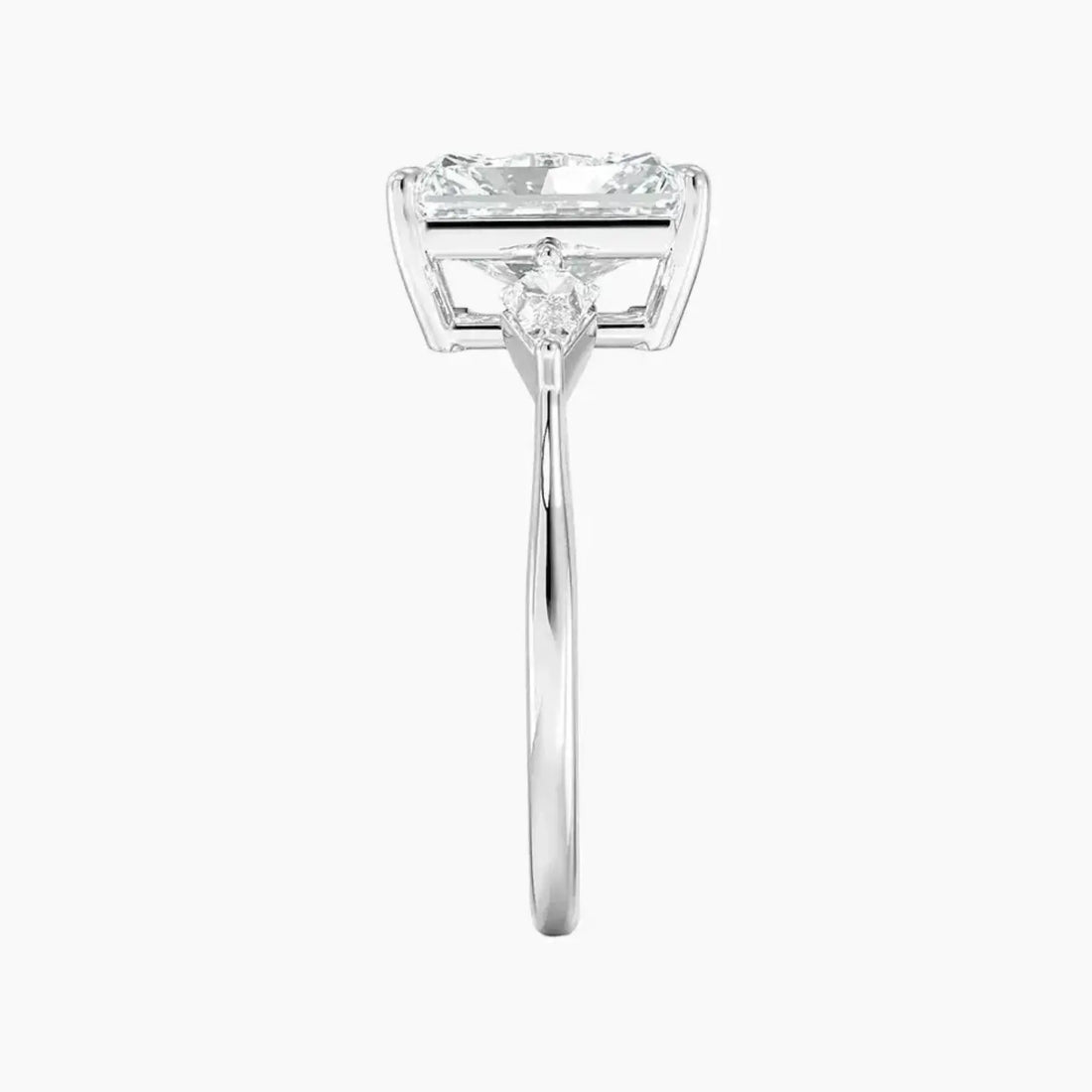Isolde Radiant Three Stone 1 Carat Lab Grown Diamond Engagement Ring in 14K Rose Gold